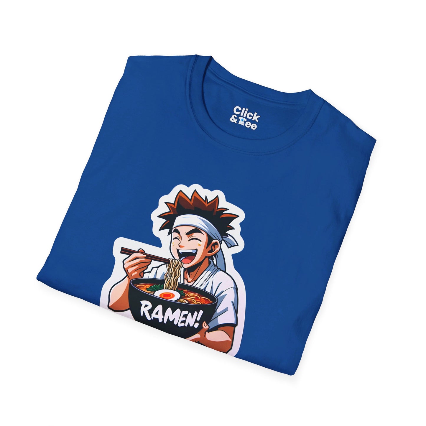 Harem Anime T-Shirt - Happy Kung-Fu Kid Eating a hot bowl of ramen - Harem Anime Style T-Shirt