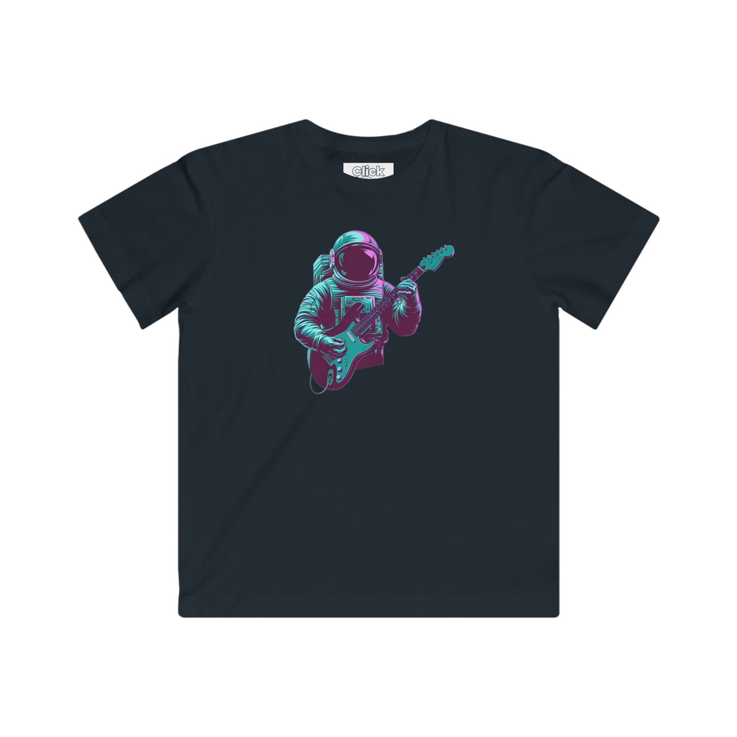 Kids Synthwave T-Shirt - Post-Apocalyptic Retro-Futuristic Astronaut Intensely Playing Electric Guitar - Synthwave Style T-Shirt
