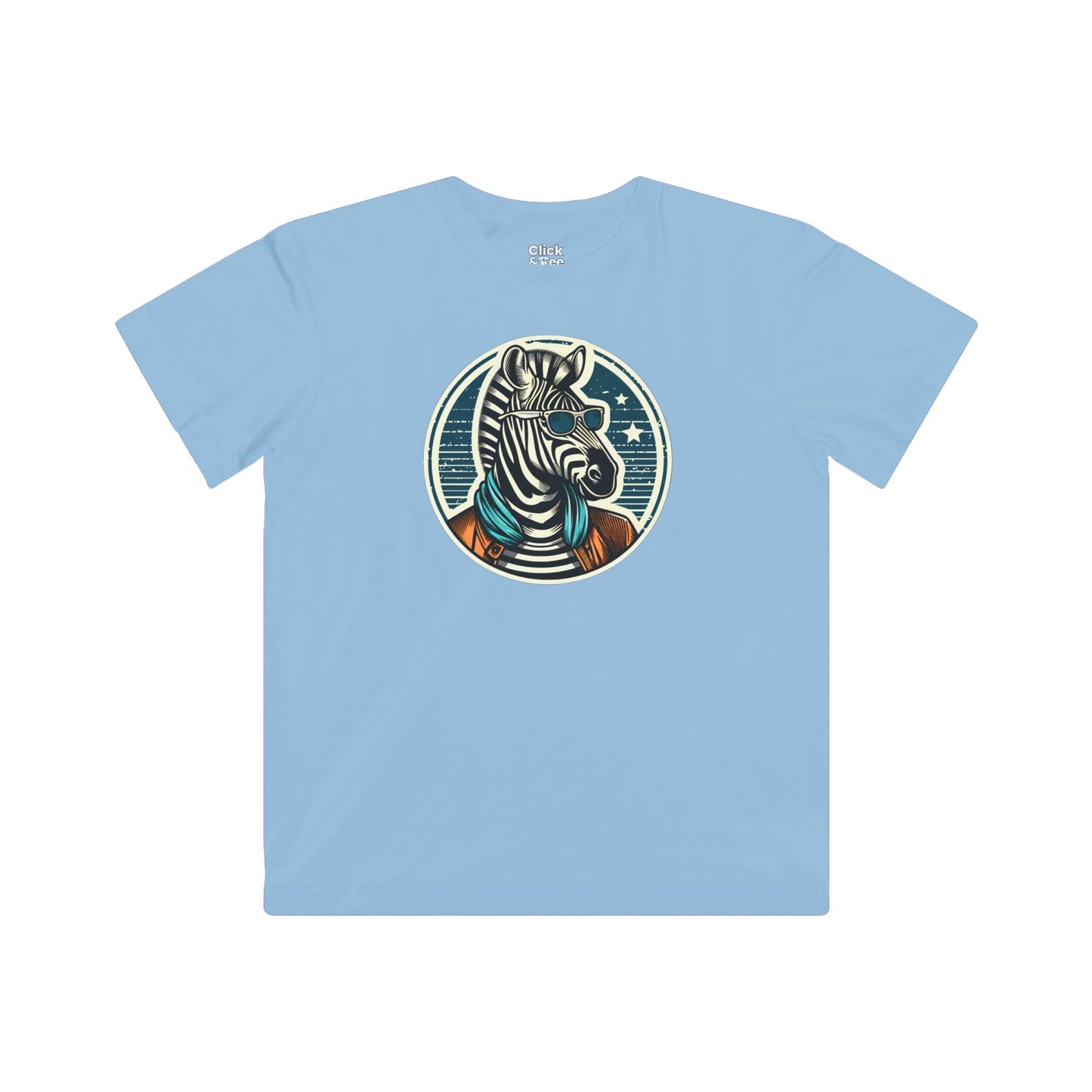 Kids Vintage T-Shirt - Fancy Zebra Wearing a Trendy T-Shirt - Vintage Style T-Shirt