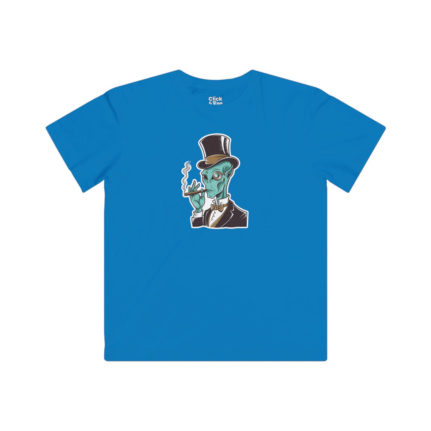 Kids Steampunk T-Shirt - Debonaire Trendy Alien Smoking a cigar - Steampunk Style T-Shirt