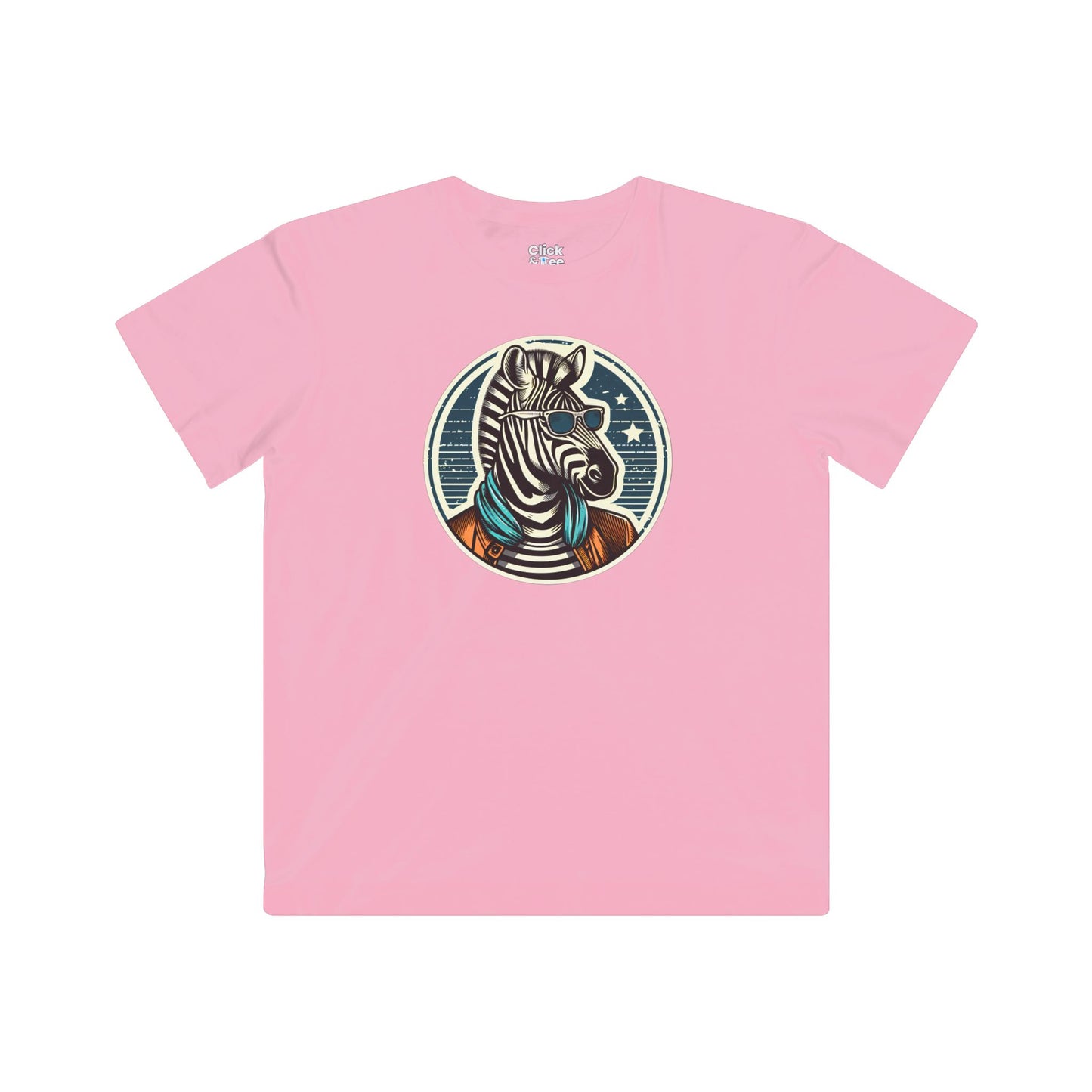 Kids Vintage T-Shirt - Fancy Zebra Wearing a Trendy T-Shirt - Vintage Style T-Shirt