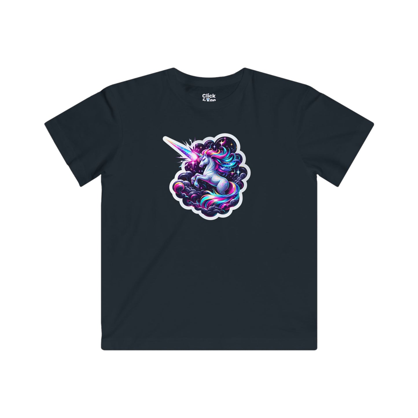 Kids 3D T-Shirt - Sparkly Unicorn Unleashing a Magic Storm - 3D Style T-Shirt