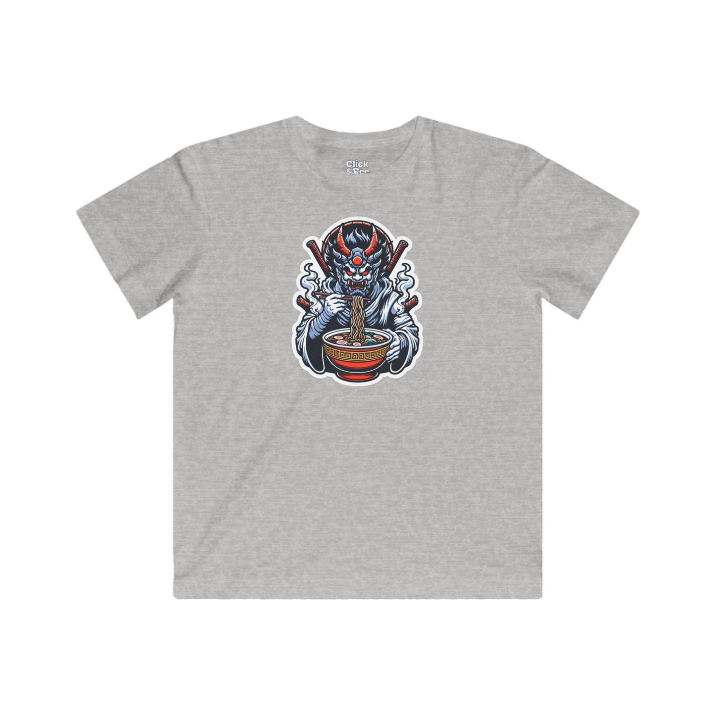 Kids Digital Art T-Shirt - Powerful Guardian Eating a Hot Bowl of Ramen - Digital Art Style T-Shirt