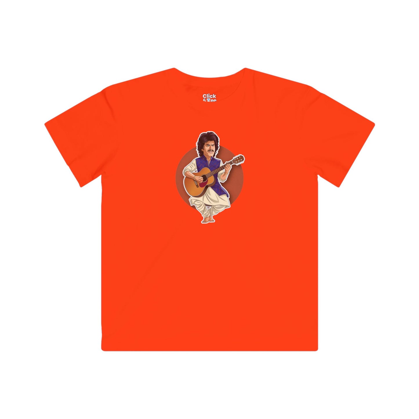 Kids Cartoon T-Shirt - Funny Shahrukh Khan Playing Guitar - Cartoon Style T-Shirt