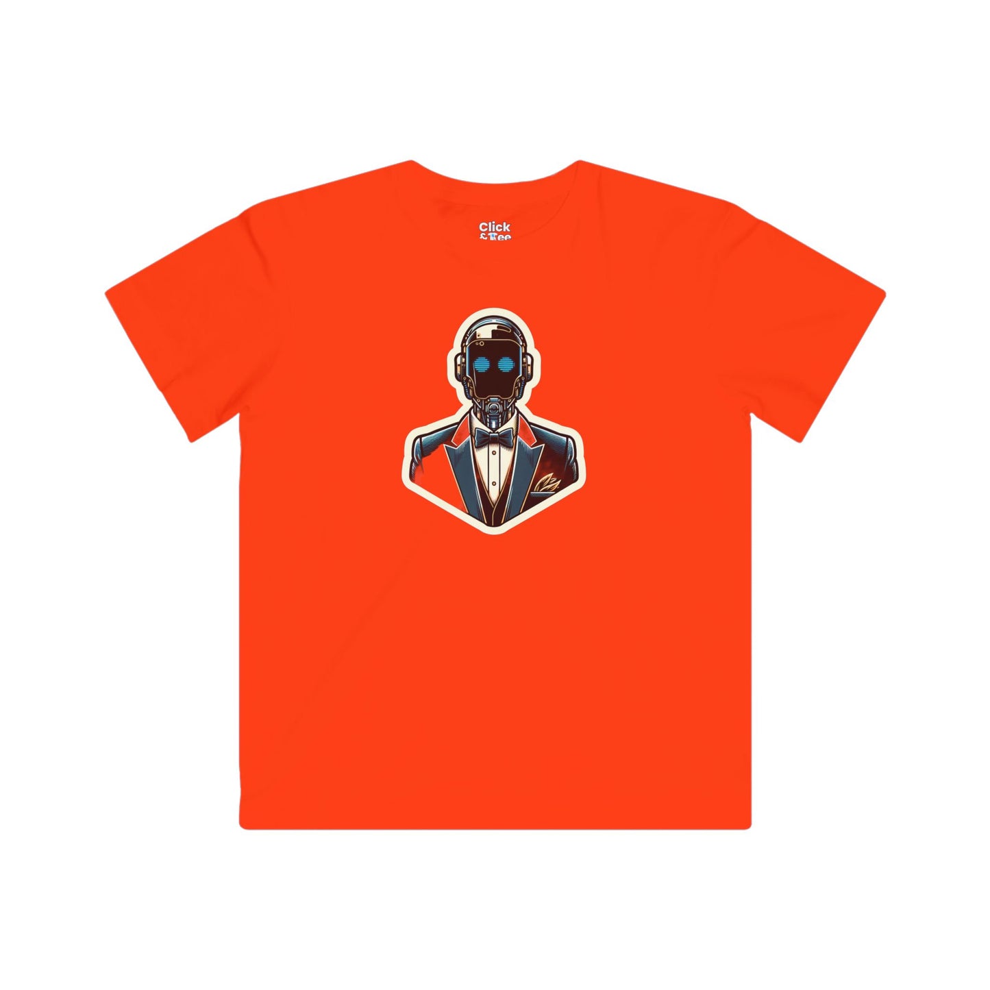 Kids Cyberpunk T-Shirt - Debonaire Elegant Droid Bartender Wearing a Fancy Suit - Cyberpunk Style T-Shirt