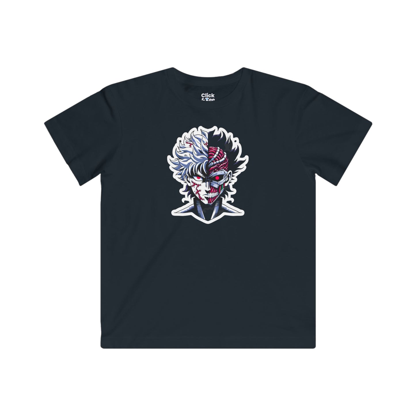 Kids Shonen Anime T-Shirt - Scarred Chimera Becoming a Cyborg - Shonen Anime Style T-Shirt