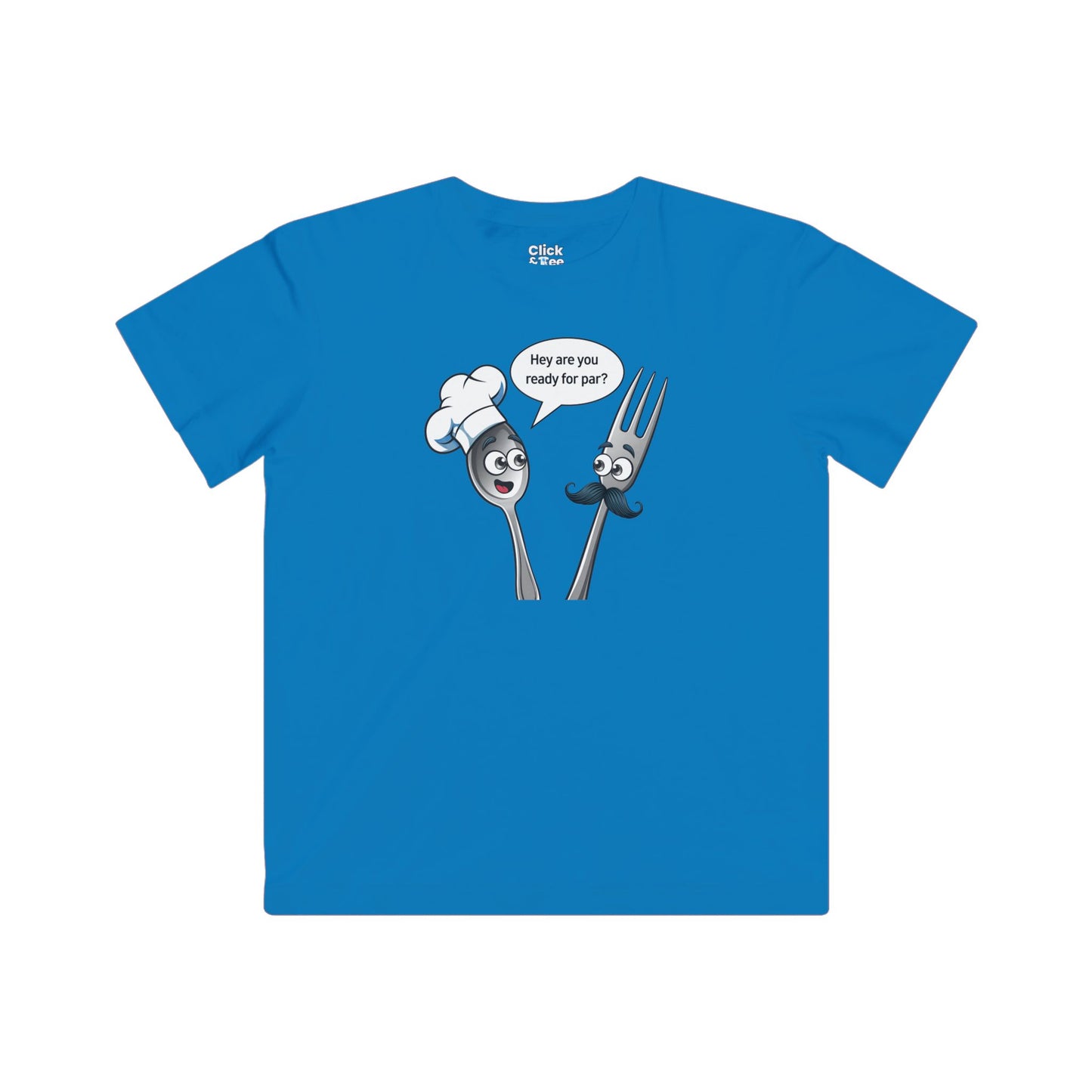 Kids Cartoon T-Shirt - Mental health Spoon and fork Them talking to each other - Cartoon Style T-Shirt