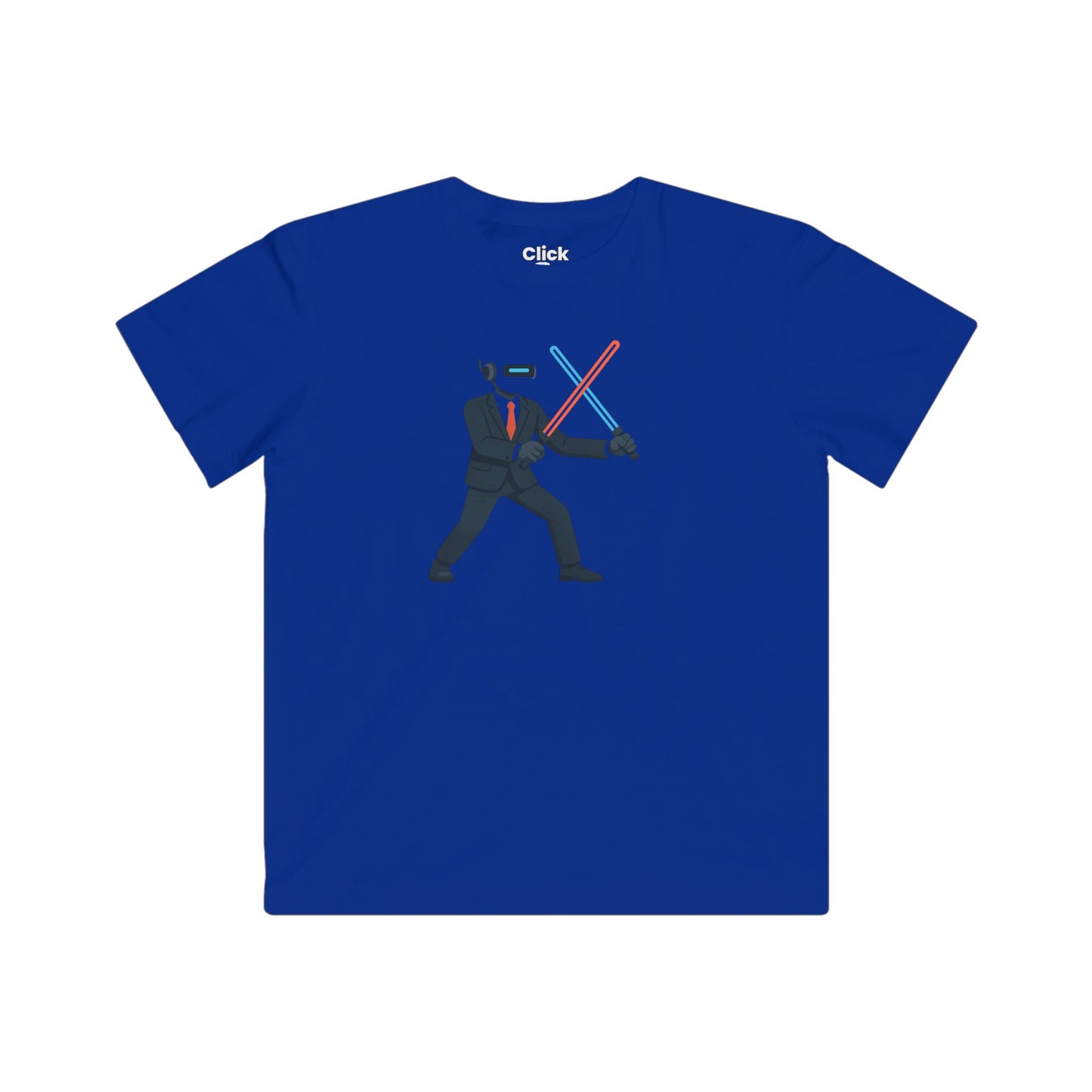 Kids Modern T-Shirt - Robotic Corporate Manager Dueling with Laser Swords - Modern Style T-Shirt