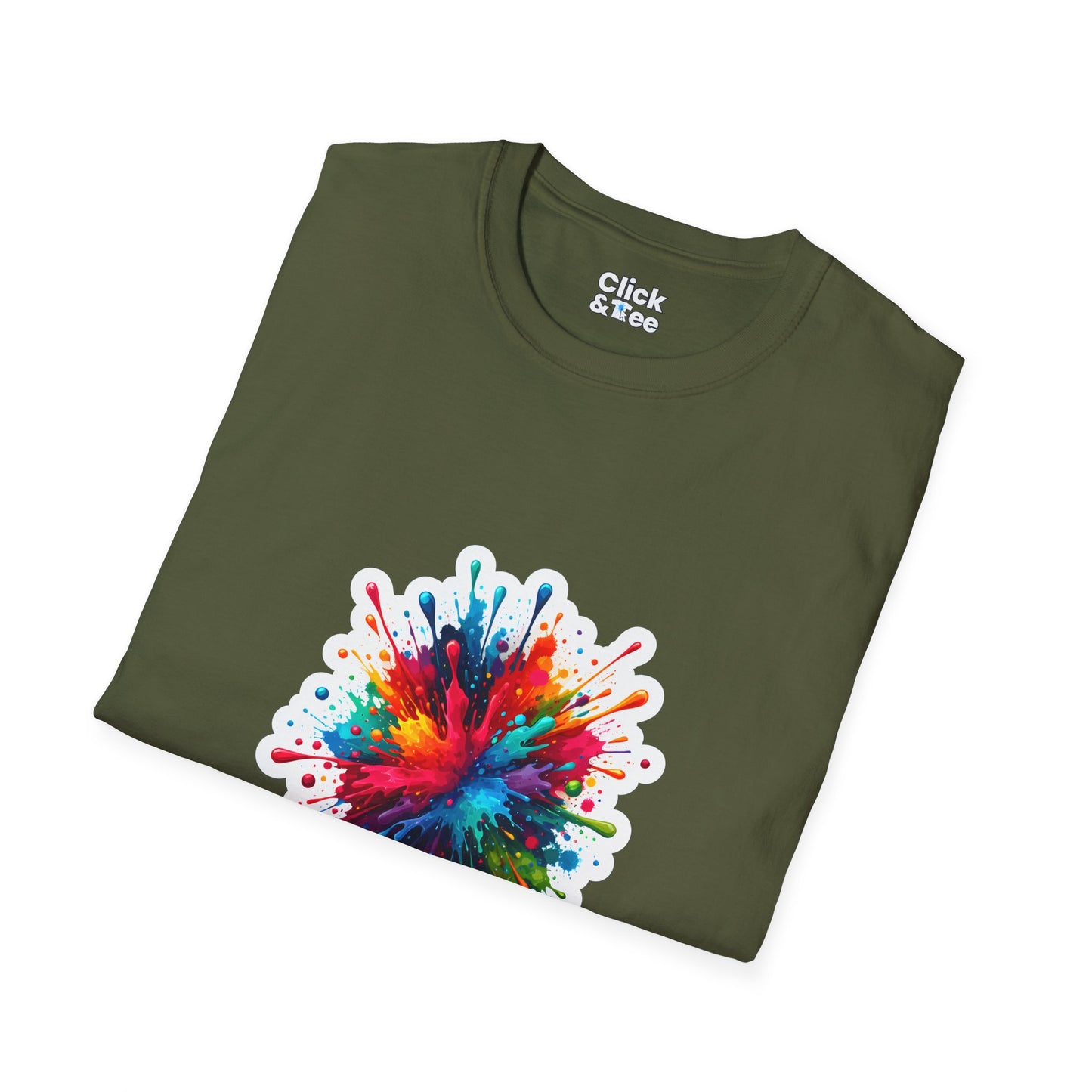 Color Splatter T-Shirt - Vibrant Splatter Paint Art Exploding in all directions - Color Splatter Style T-Shirt