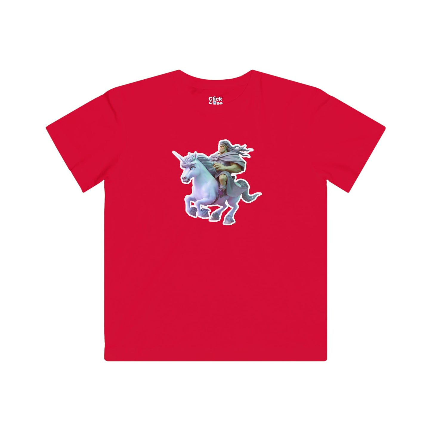 Kids 3D T-Shirt - Hulking Warlock Riding a Magical Unicorn - 3D Style T-Shirt