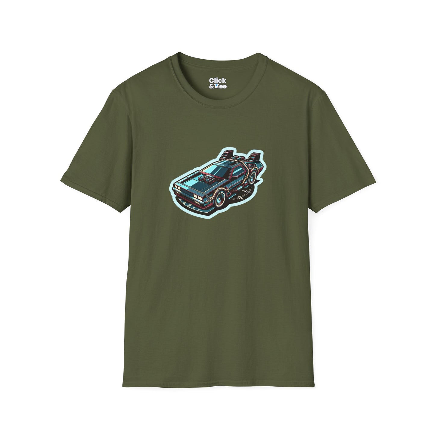 Unique T-Shirt - Ultra Fast Time Machine Car Speeding into the future - Futuristic Style T-Shirt