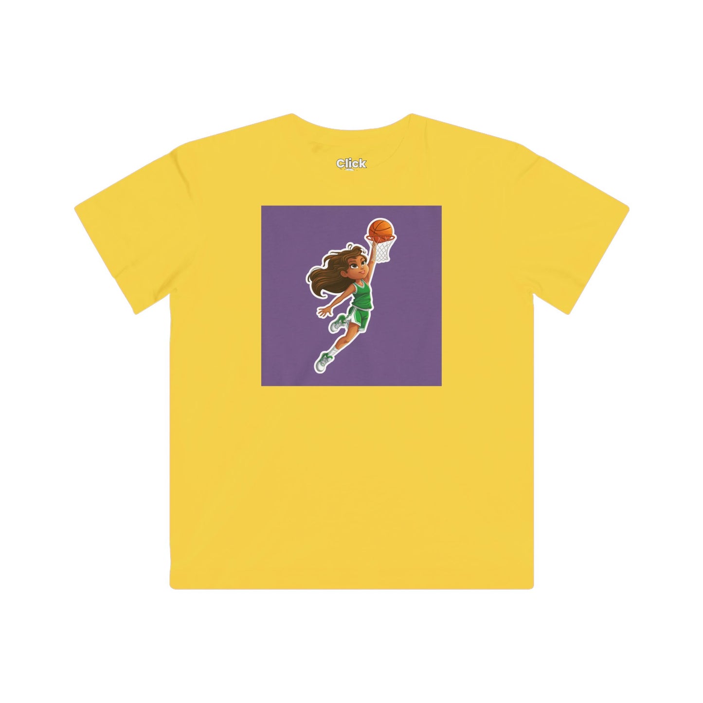 Kids Fantasy T-Shirt - Empowered Brown-haired young girl Playing basketball - Fantasy Style T-Shirt