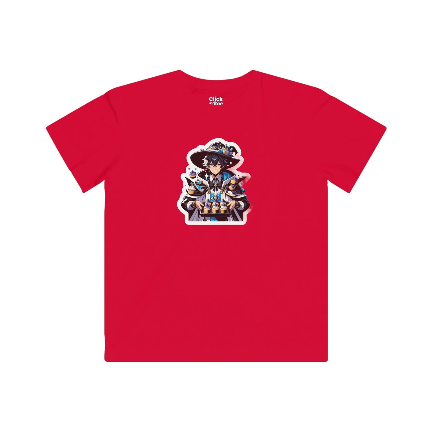Kids Harem Anime T-Shirt - Beautiful Mage Baking Cupcakes - Harem Anime Style T-Shirt