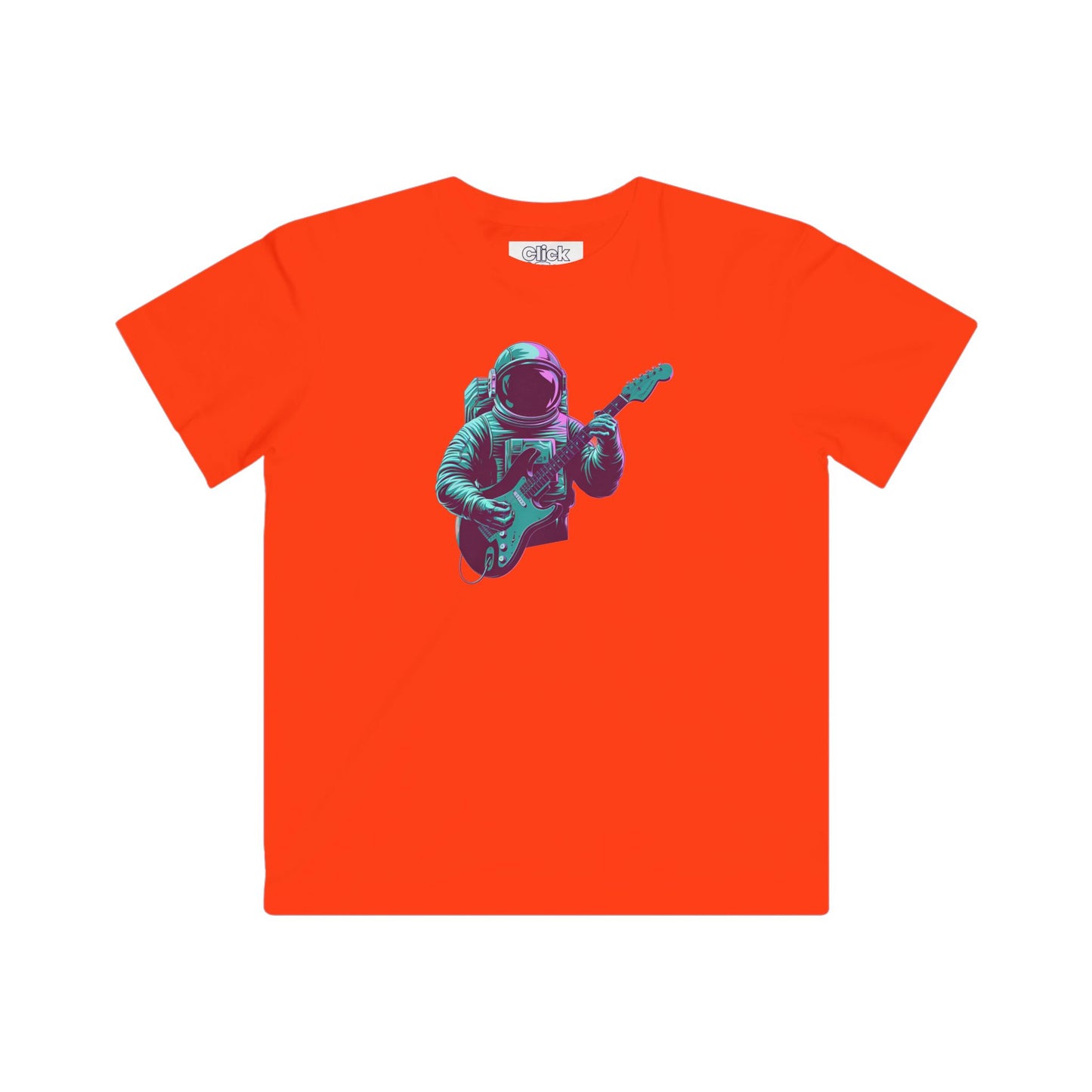 Kids Synthwave T-Shirt - Post-Apocalyptic Retro-Futuristic Astronaut Intensely Playing Electric Guitar - Synthwave Style T-Shirt
