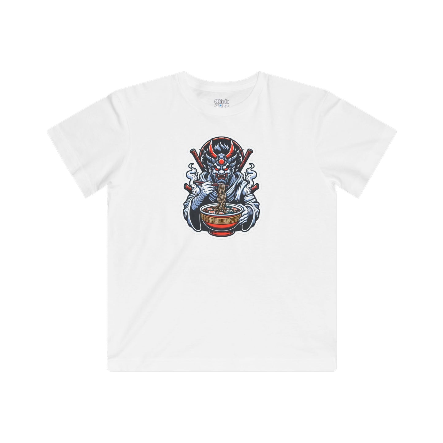Kids Digital Art T-Shirt - Powerful Guardian Eating a Hot Bowl of Ramen - Digital Art Style T-Shirt