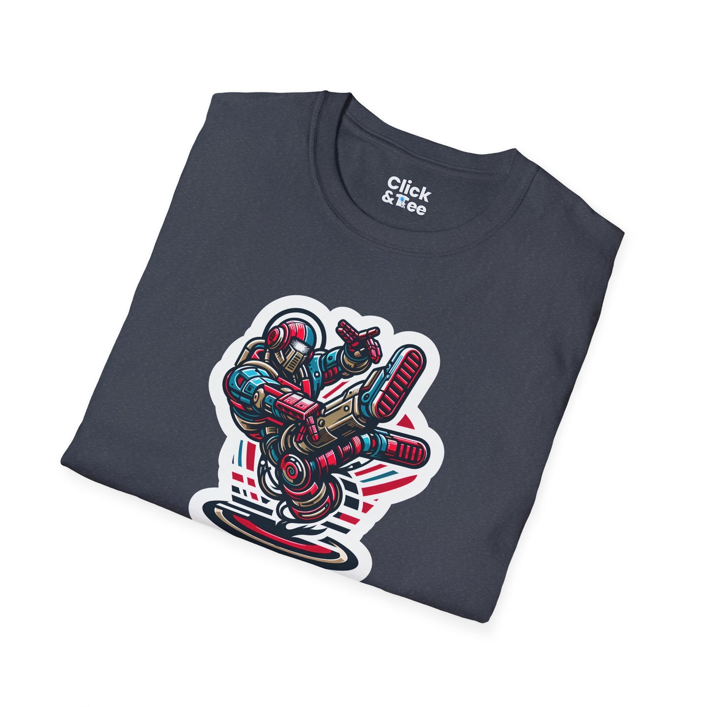 Retro T-Shirt - Aggressive Retro-Robot Breakdancing - Retro Style T-Shirt