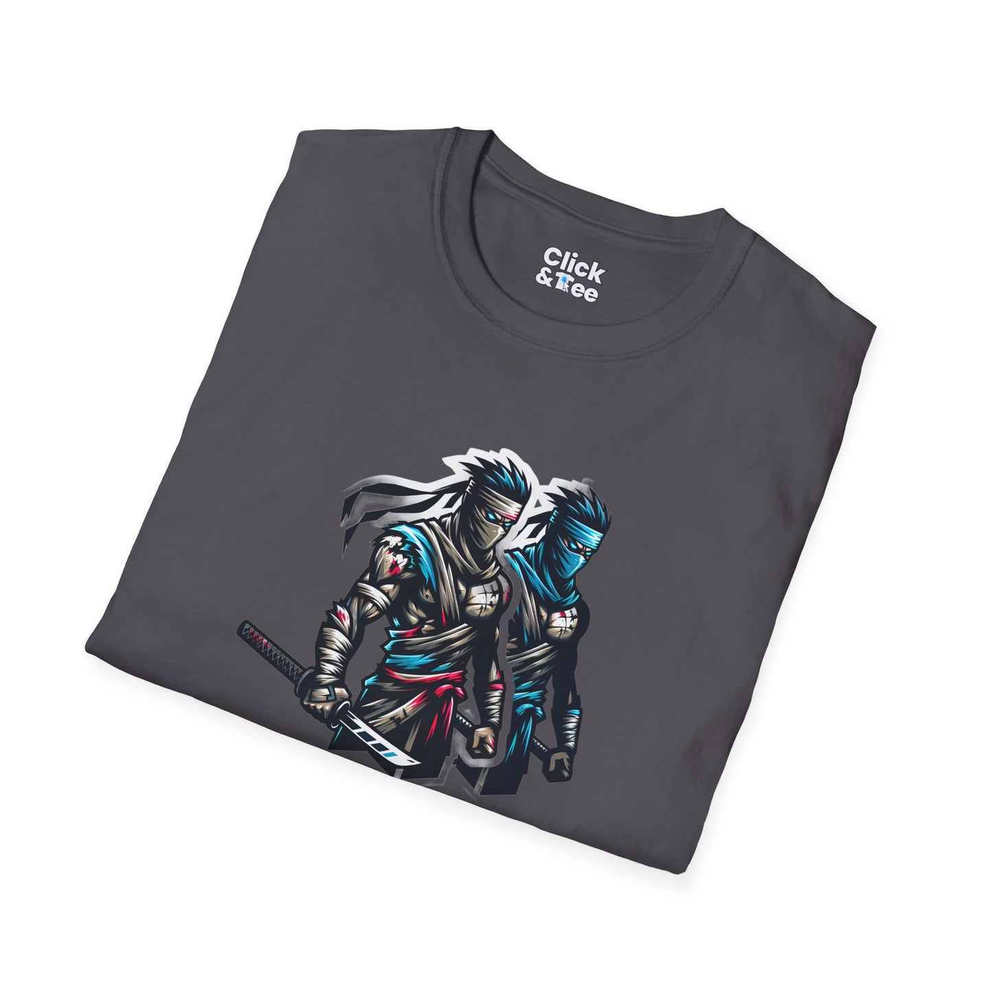 Realistic T-Shirt - Battle-scarred Warrior Ninja Ready for battle - Realistic Style T-Shirt