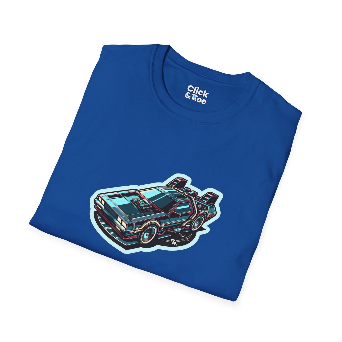 Unique T-Shirt - Ultra Fast Time Machine Car Speeding into the future - Futuristic Style T-Shirt