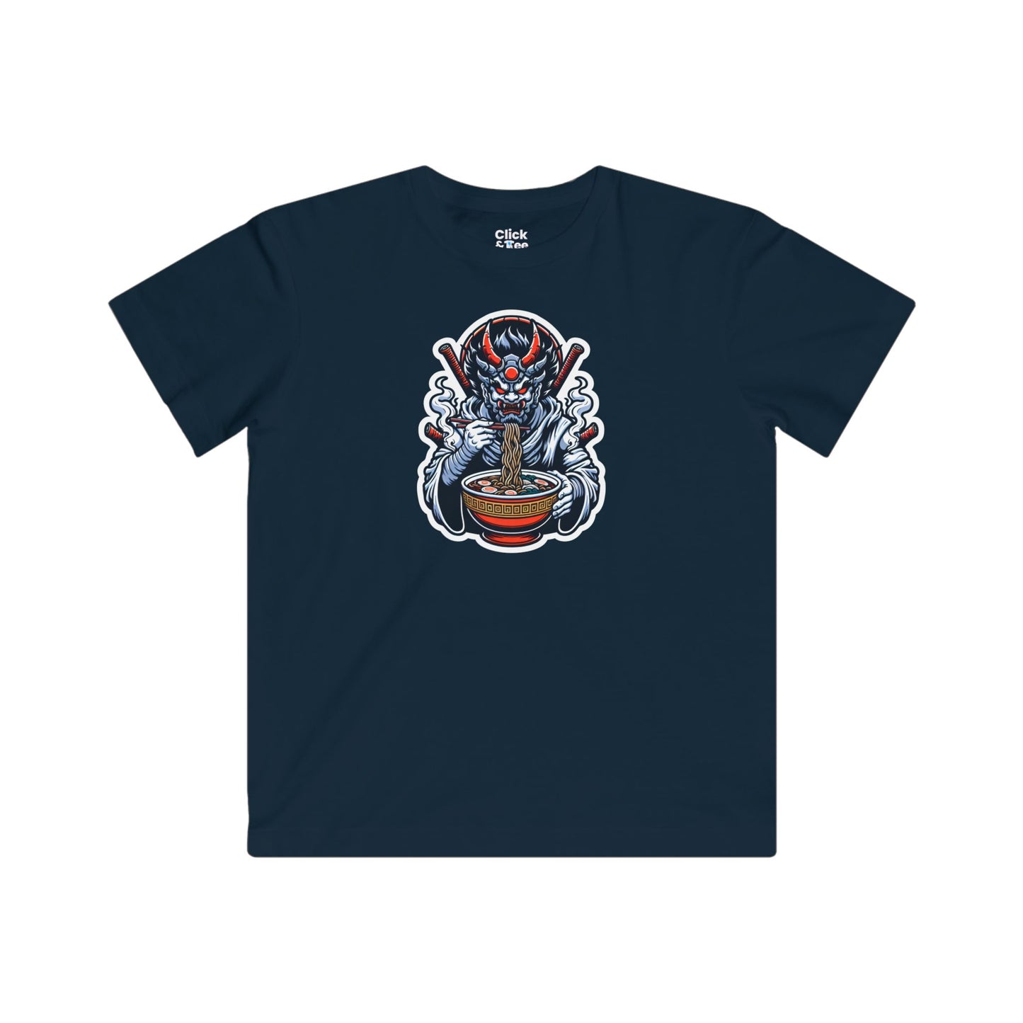Kids Digital Art T-Shirt - Powerful Guardian Eating a Hot Bowl of Ramen - Digital Art Style T-Shirt