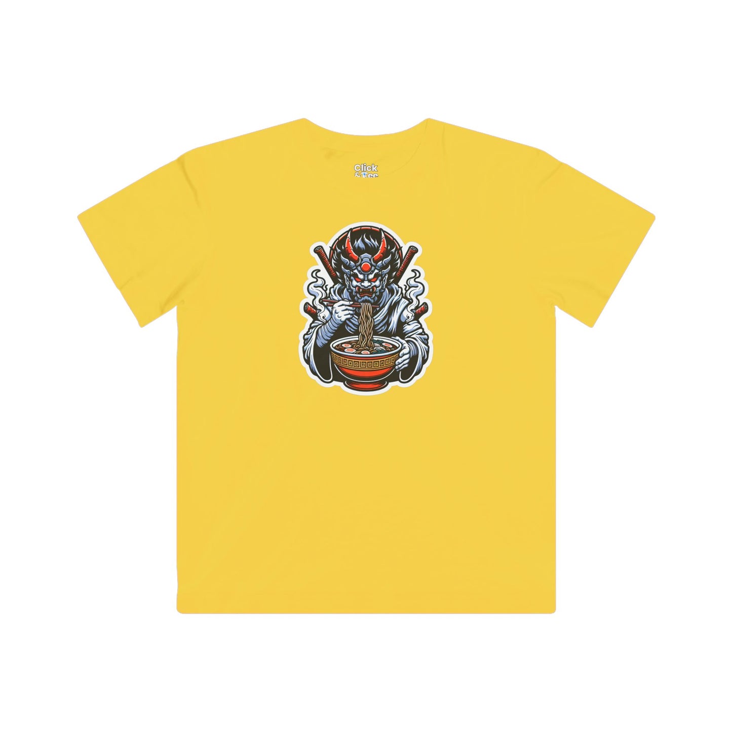 Kids Digital Art T-Shirt - Powerful Guardian Eating a Hot Bowl of Ramen - Digital Art Style T-Shirt