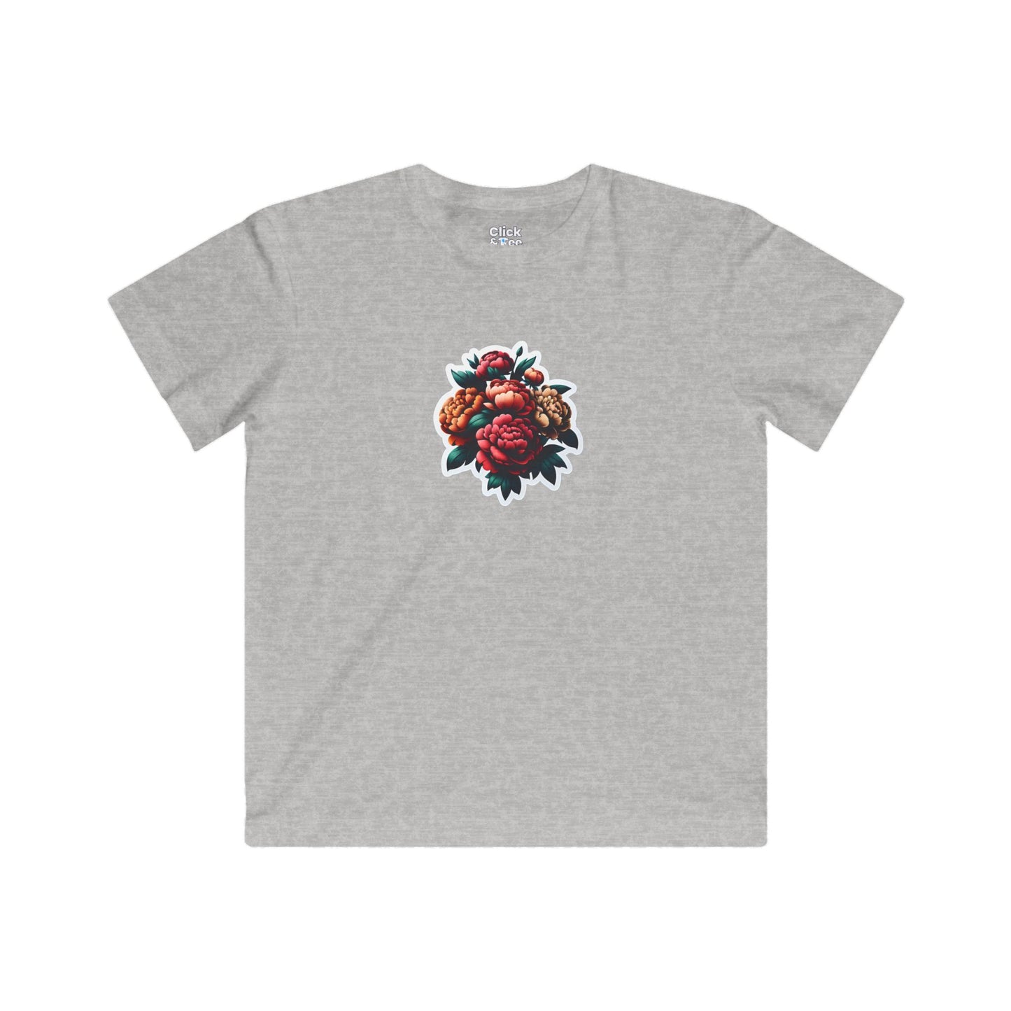 Kids Photography T-Shirt - Vibrant Beautiful Peonies in a Bouquet - Photography Style T-Shirt