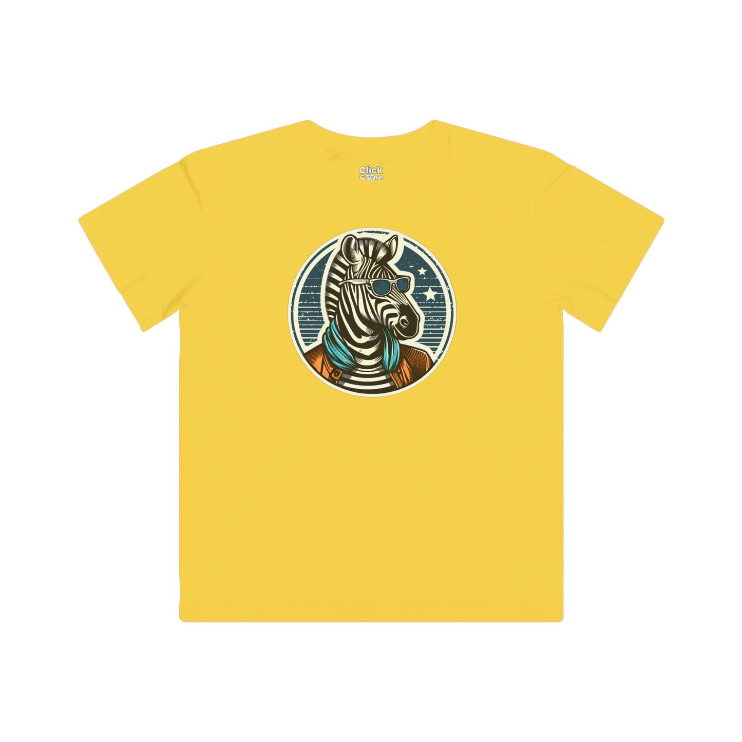 Kids Vintage T-Shirt - Fancy Zebra Wearing a Trendy T-Shirt - Vintage Style T-Shirt