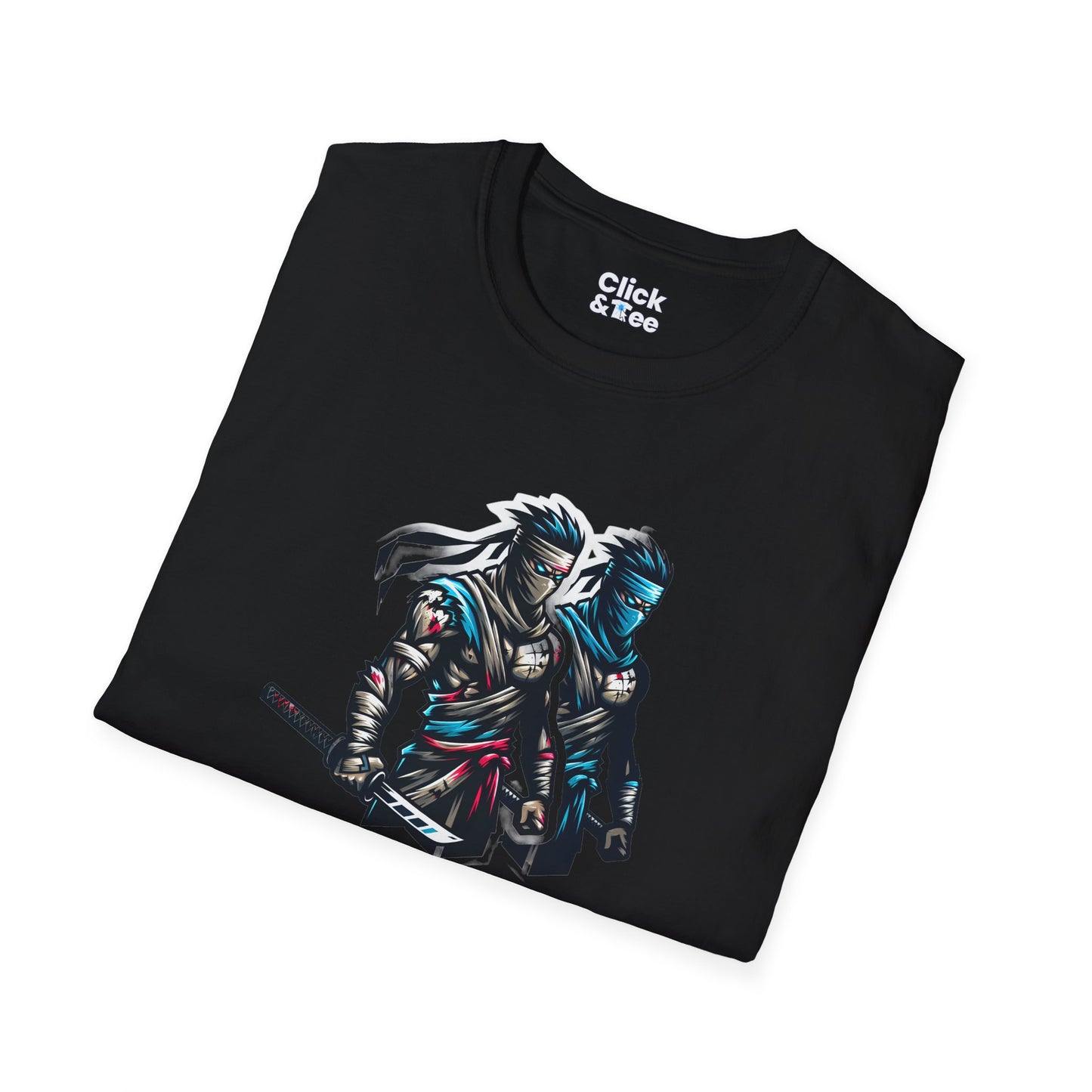 Realistic T-Shirt - Battle-scarred Warrior Ninja Ready for battle - Realistic Style T-Shirt