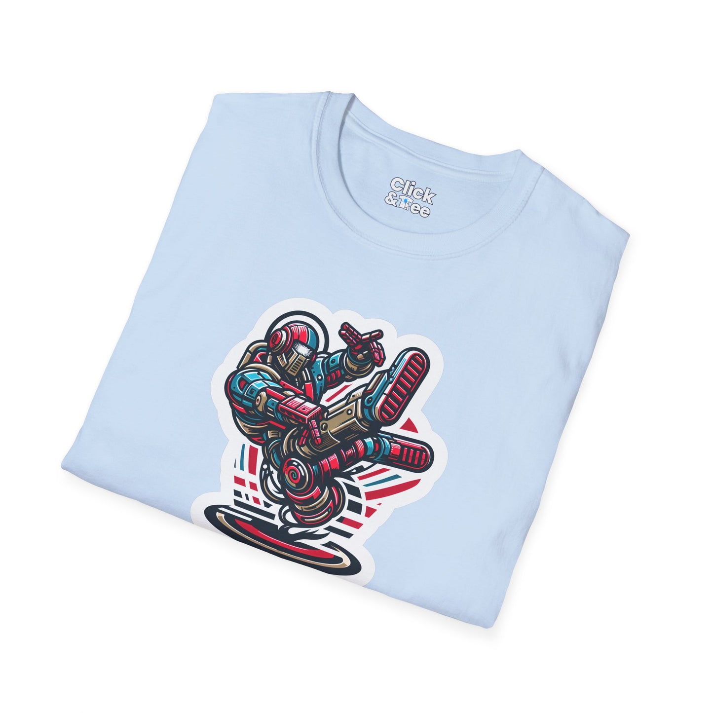 Retro T-Shirt - Aggressive Retro-Robot Breakdancing - Retro Style T-Shirt