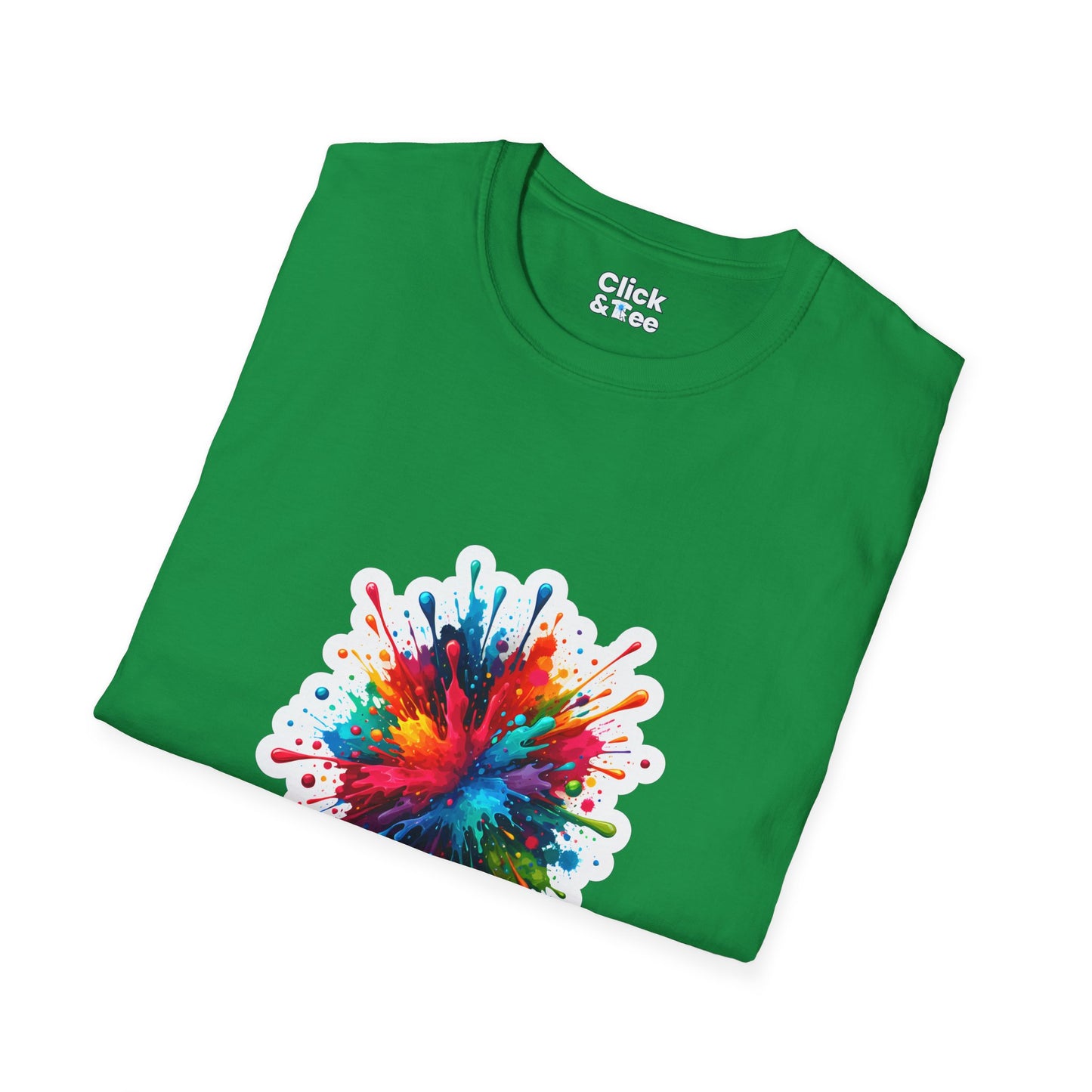 Color Splatter T-Shirt - Vibrant Splatter Paint Art Exploding in all directions - Color Splatter Style T-Shirt