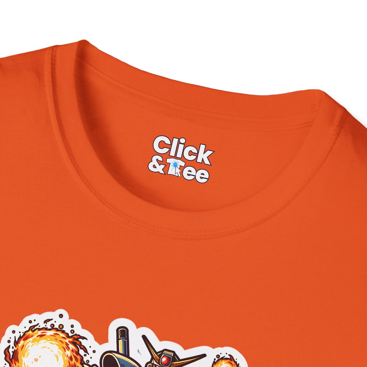 Shonen Anime T-Shirt - Magical Robot Shooting fireballs - Shonen Anime Style T-Shirt