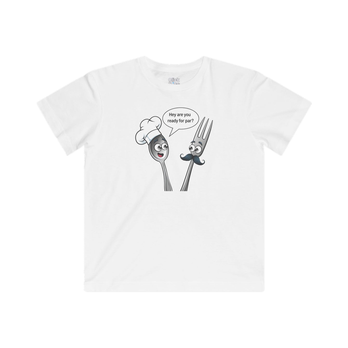 Kids Cartoon T-Shirt - Mental health Spoon and fork Them talking to each other - Cartoon Style T-Shirt