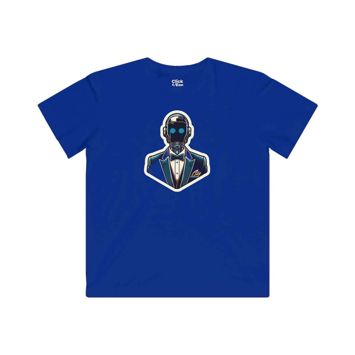 Kids Cyberpunk T-Shirt - Debonaire Elegant Droid Bartender Wearing a Fancy Suit - Cyberpunk Style T-Shirt