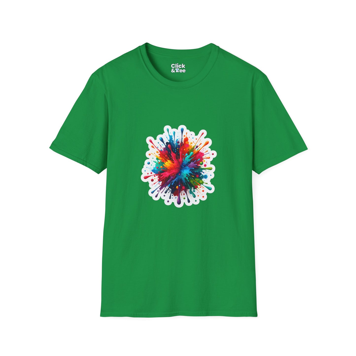 Color Splatter T-Shirt - Vibrant Splatter Paint Art Exploding in all directions - Color Splatter Style T-Shirt