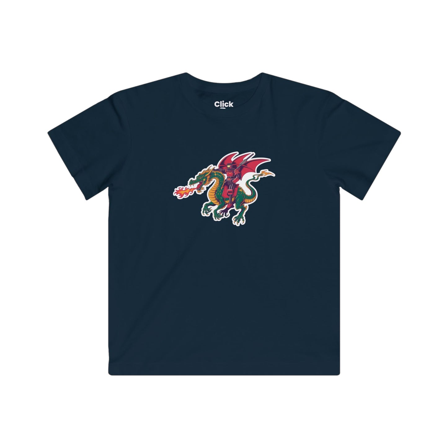 Kids Synthwave T-Shirt - Raging Robot Rebel Riding a Mythical Dragon - Synthwave Style T-Shirt