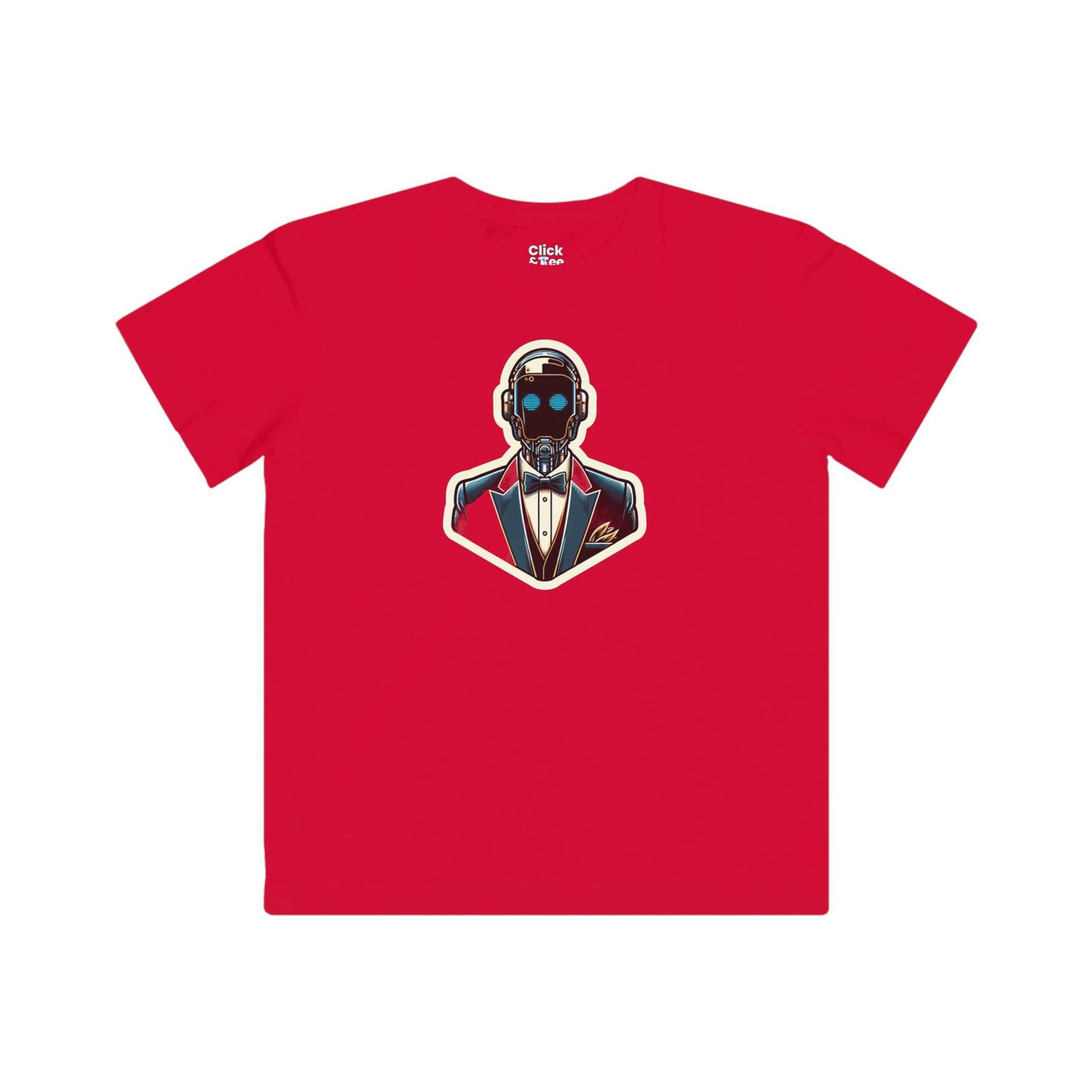 Kids Cyberpunk T-Shirt - Debonaire Elegant Droid Bartender Wearing a Fancy Suit - Cyberpunk Style T-Shirt