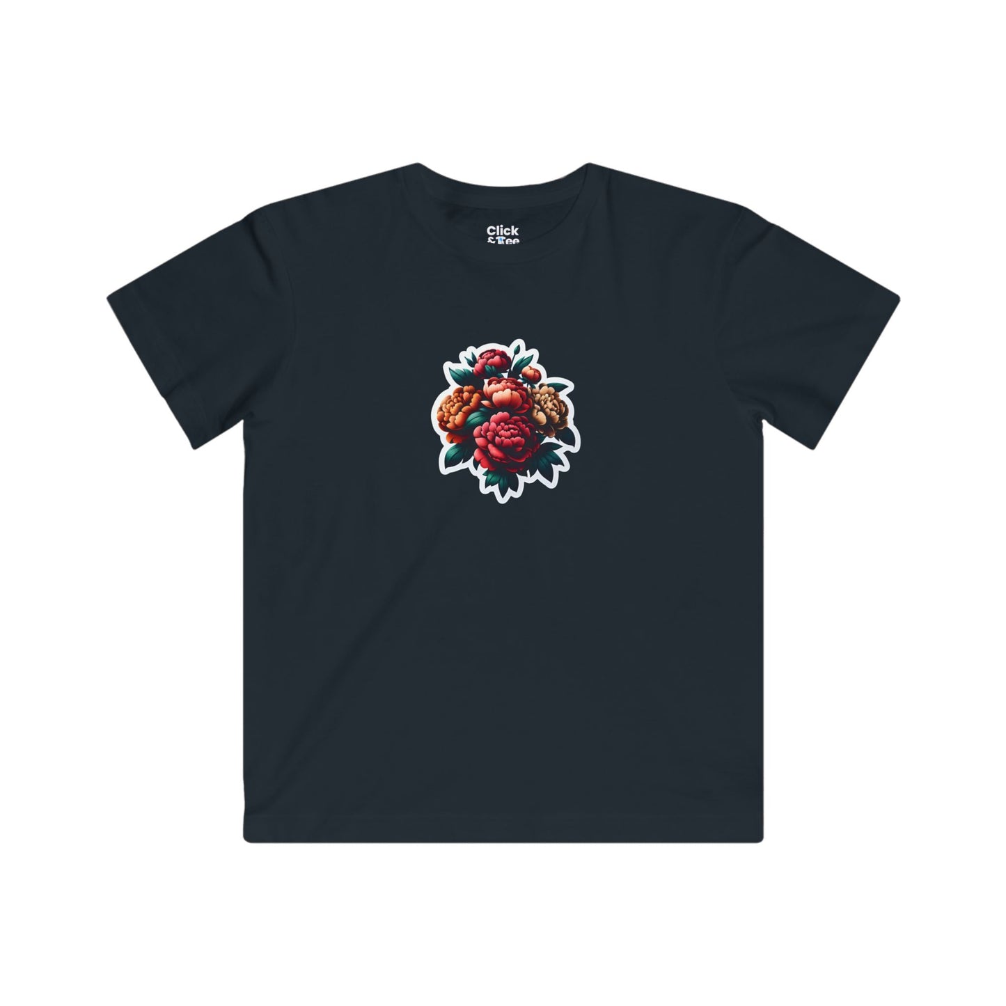 Kids Photography T-Shirt - Vibrant Beautiful Peonies in a Bouquet - Photography Style T-Shirt