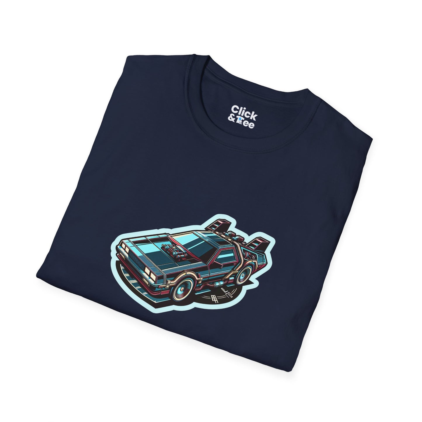Unique T-Shirt - Ultra Fast Time Machine Car Speeding into the future - Futuristic Style T-Shirt