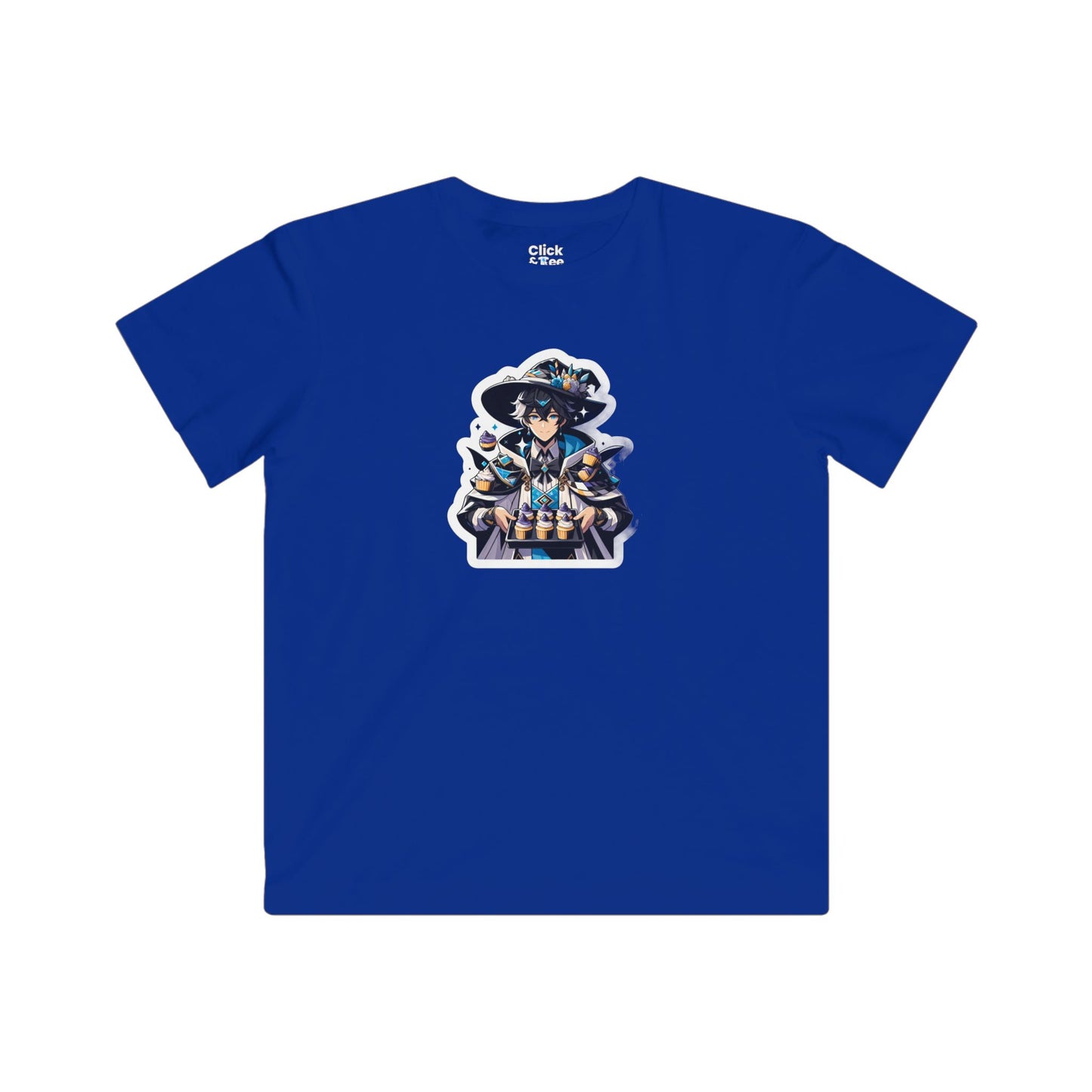 Kids Harem Anime T-Shirt - Beautiful Mage Baking Cupcakes - Harem Anime Style T-Shirt