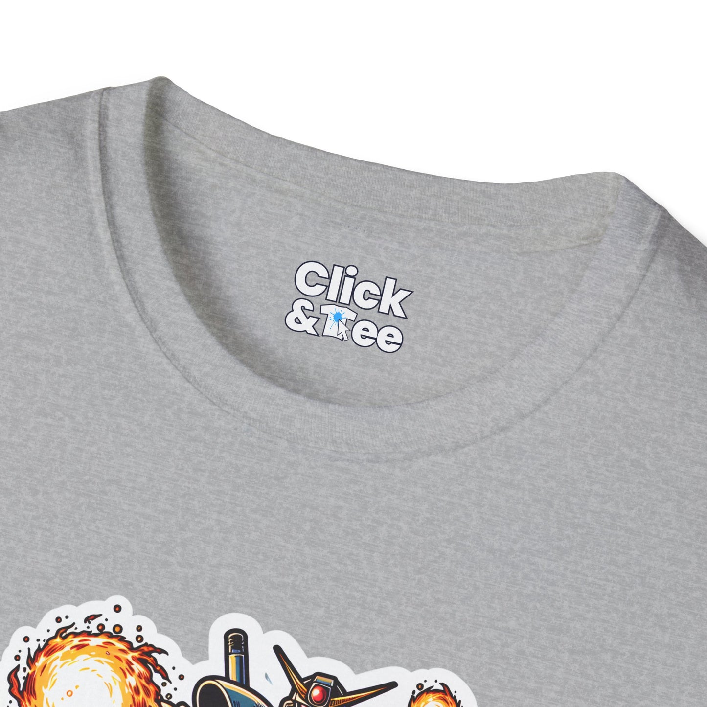 Shonen Anime T-Shirt - Magical Robot Shooting fireballs - Shonen Anime Style T-Shirt