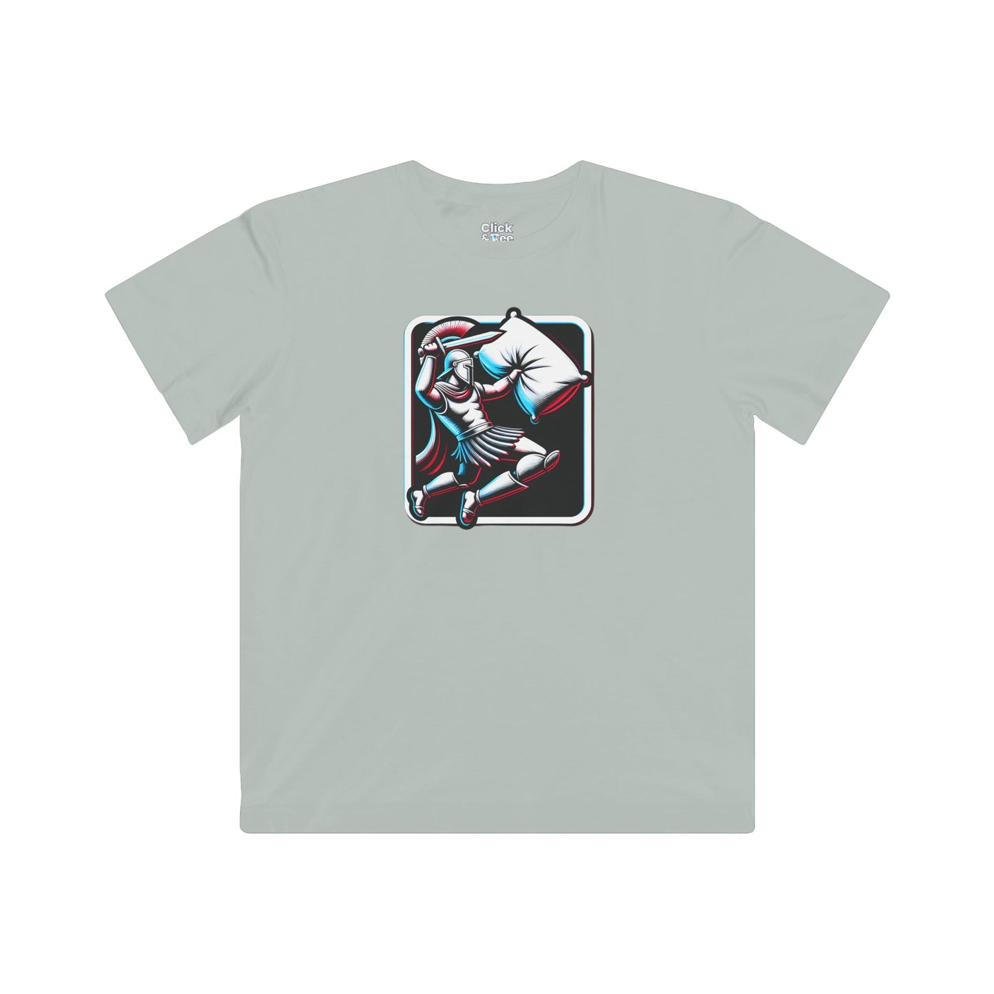 Kids 3D T-Shirt - Battle-ready Gladiator In a Pillow Fight - 3D Style T-Shirt