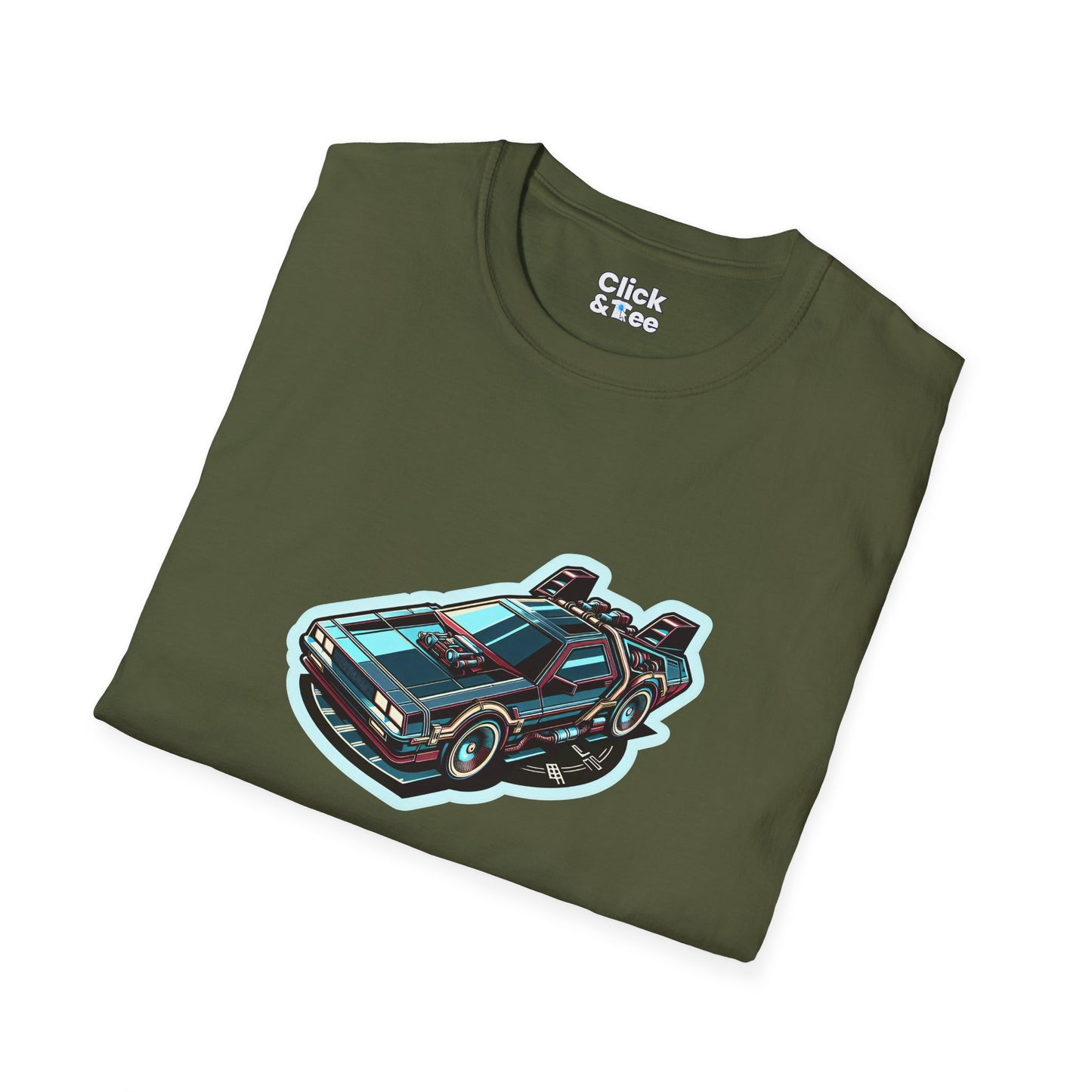 Unique T-Shirt - Ultra Fast Time Machine Car Speeding into the future - Futuristic Style T-Shirt