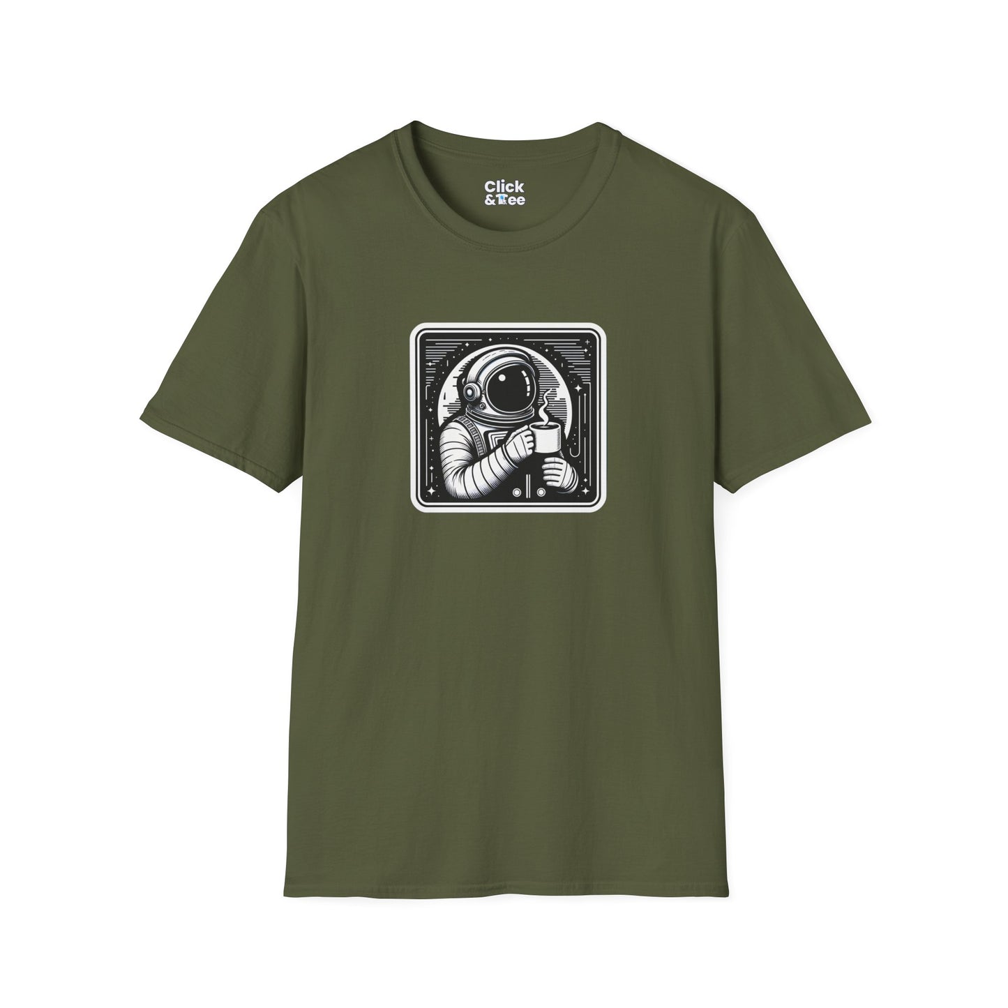 Retro T-Shirt - Astronaut Astronaut Drinking a coffee - Retro Style T-Shirt