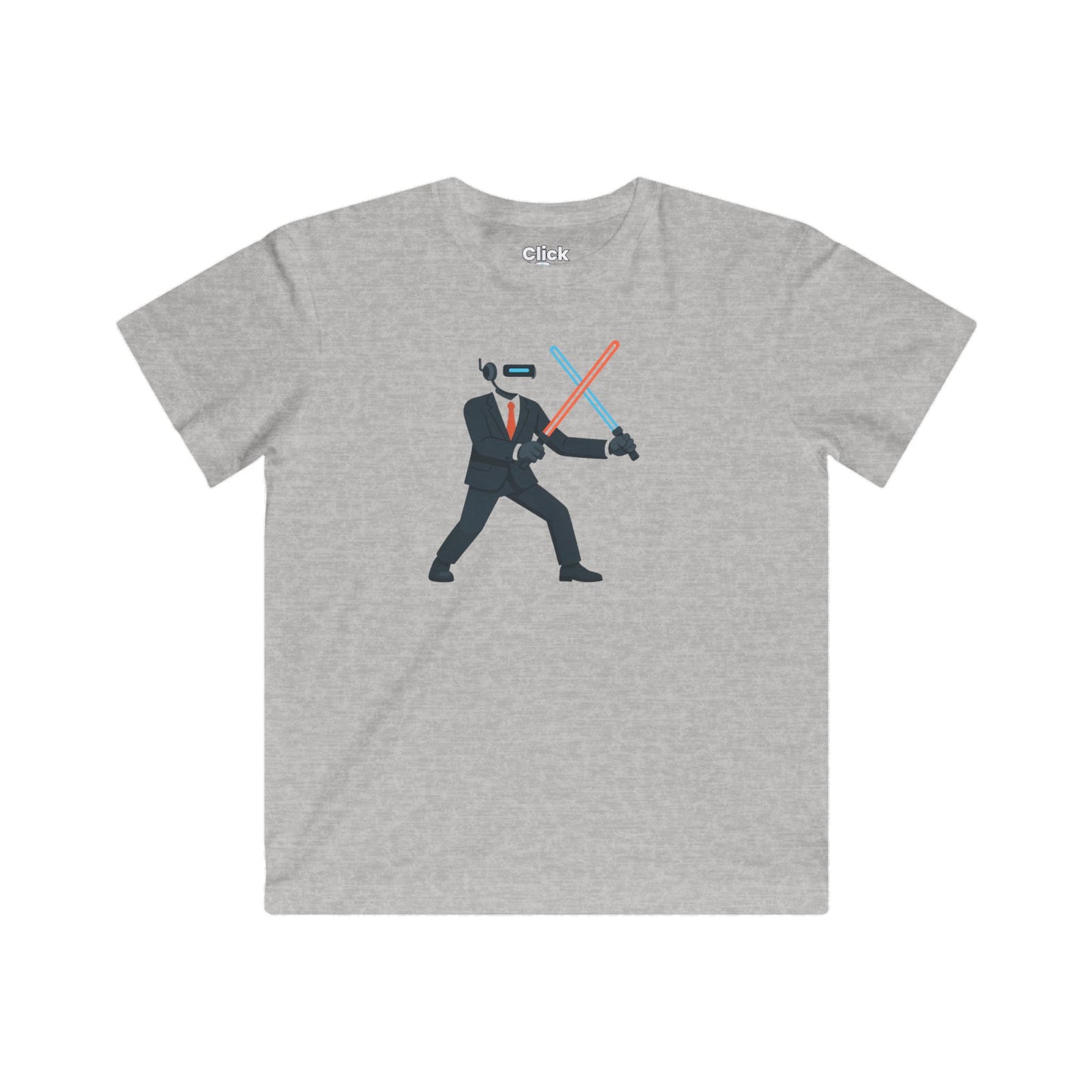 Kids Modern T-Shirt - Robotic Corporate Manager Dueling with Laser Swords - Modern Style T-Shirt