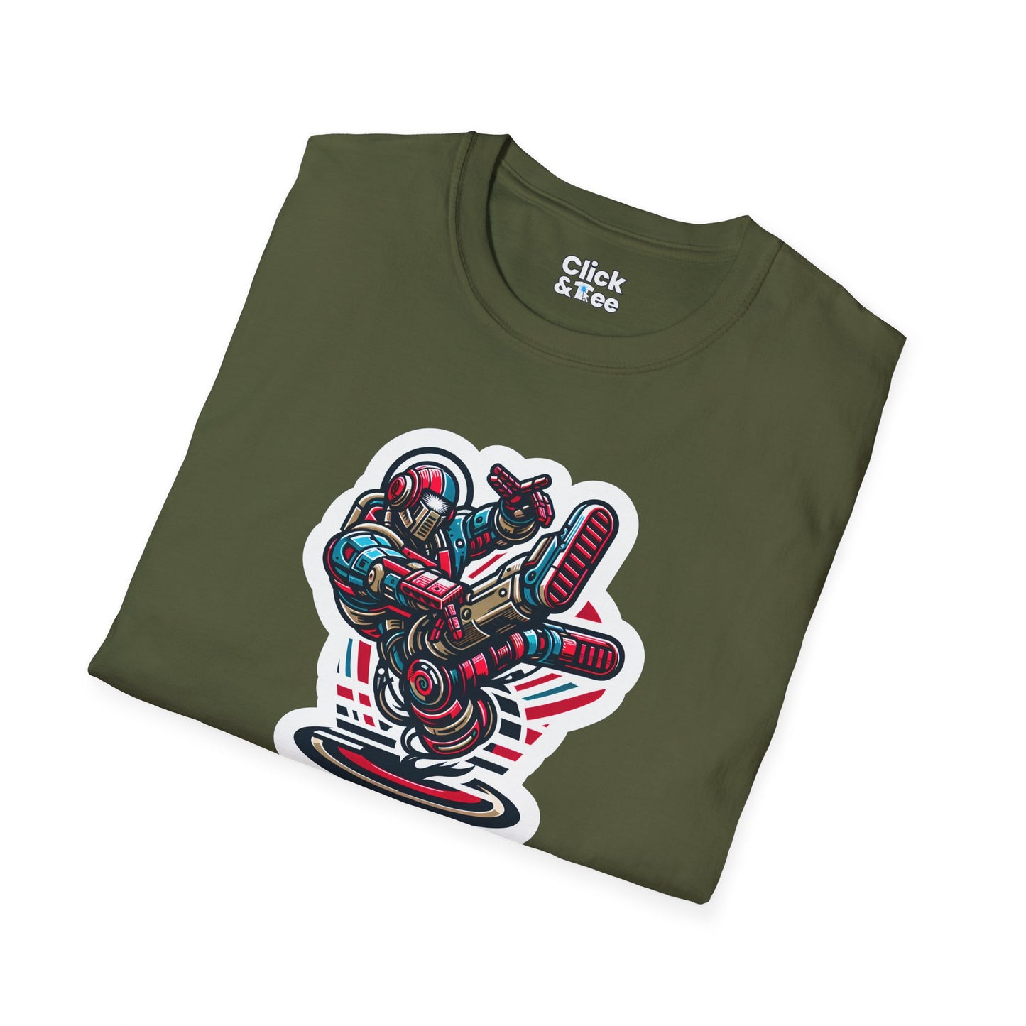 Retro T-Shirt - Aggressive Retro-Robot Breakdancing - Retro Style T-Shirt