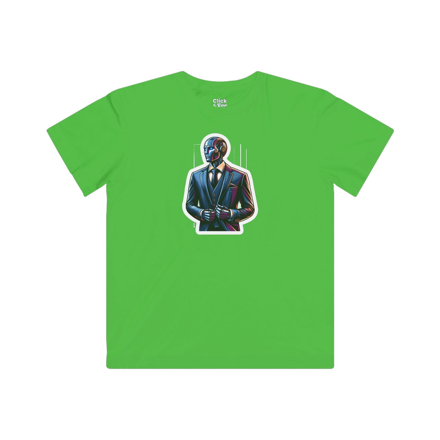 Kids Realistic T-Shirt - Debonaire Humanoid Robot Gentleman Wearing a Modern Suit - Realistic Style T-Shirt