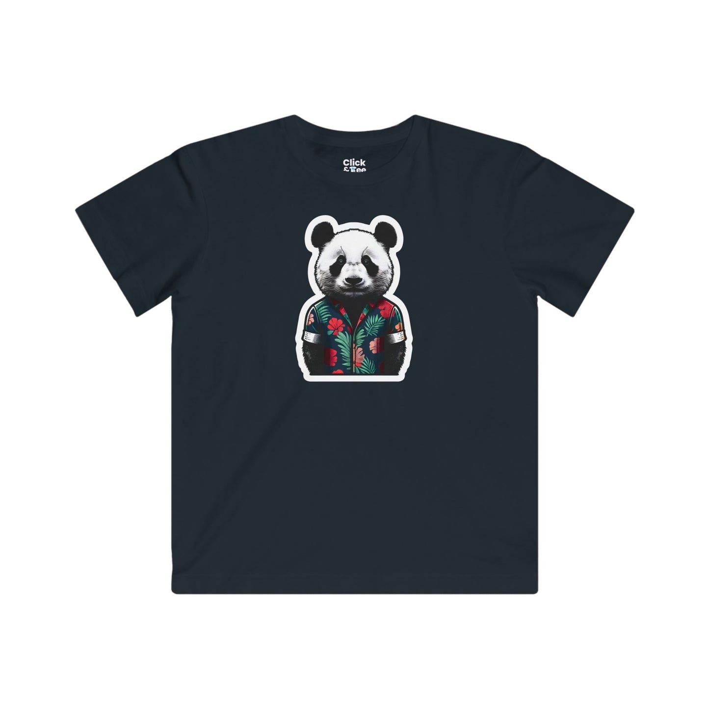 Kids Photography T-Shirt - Fancy Panda Wearing a Trendy T-Shirt - Photography Style T-Shirt