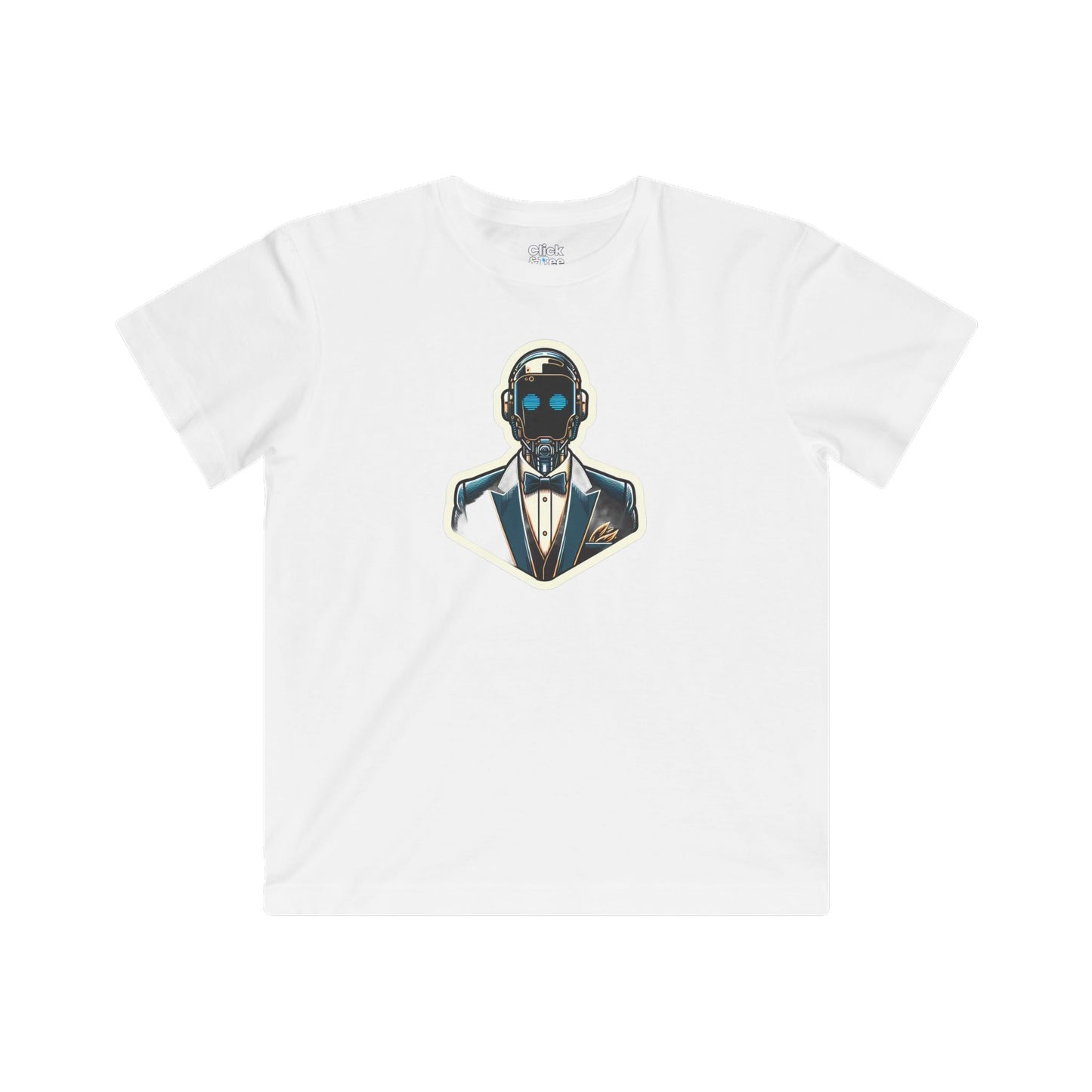 Kids Cyberpunk T-Shirt - Debonaire Elegant Droid Bartender Wearing a Fancy Suit - Cyberpunk Style T-Shirt