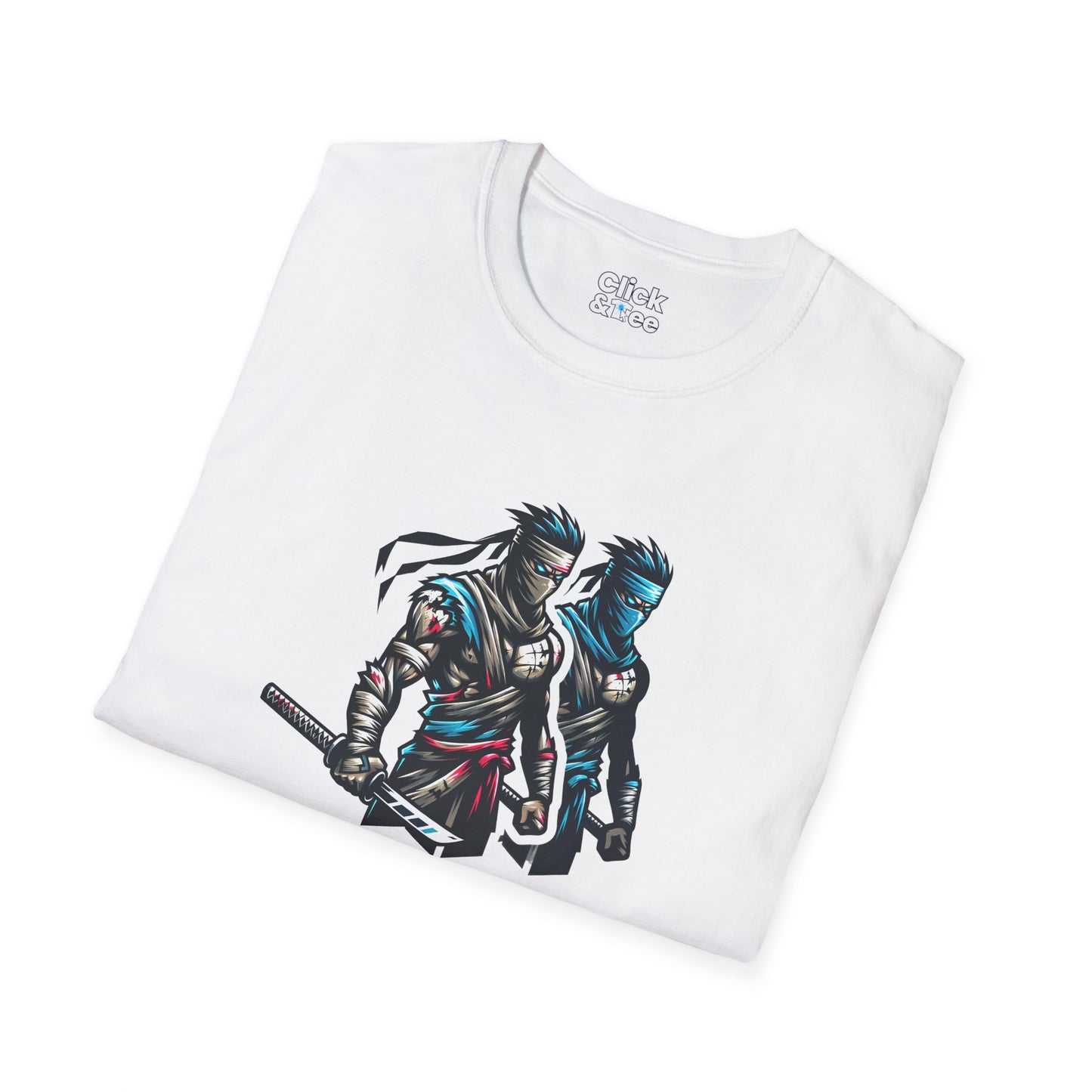 Realistic T-Shirt - Battle-scarred Warrior Ninja Ready for battle - Realistic Style T-Shirt