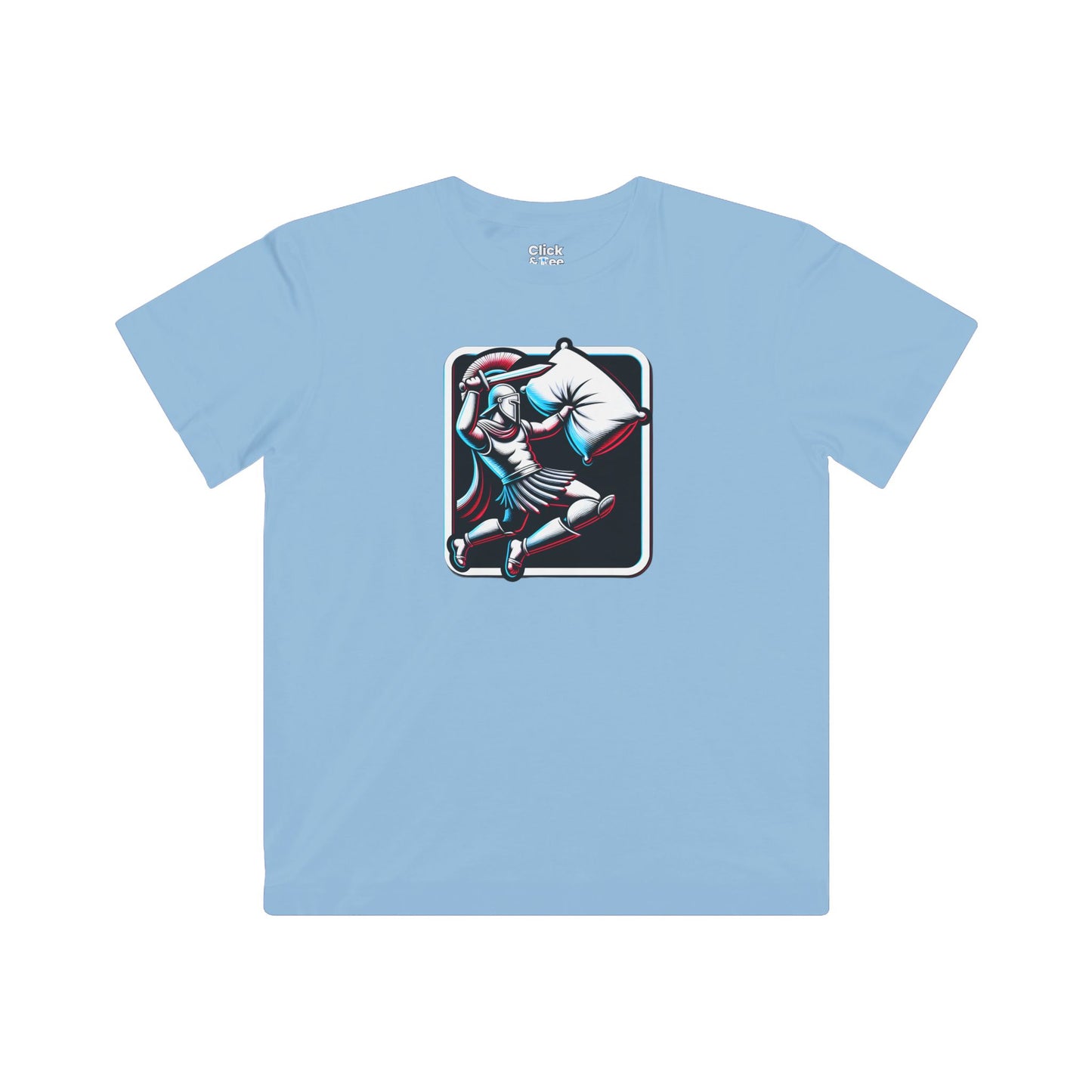 Kids 3D T-Shirt - Battle-ready Gladiator In a Pillow Fight - 3D Style T-Shirt