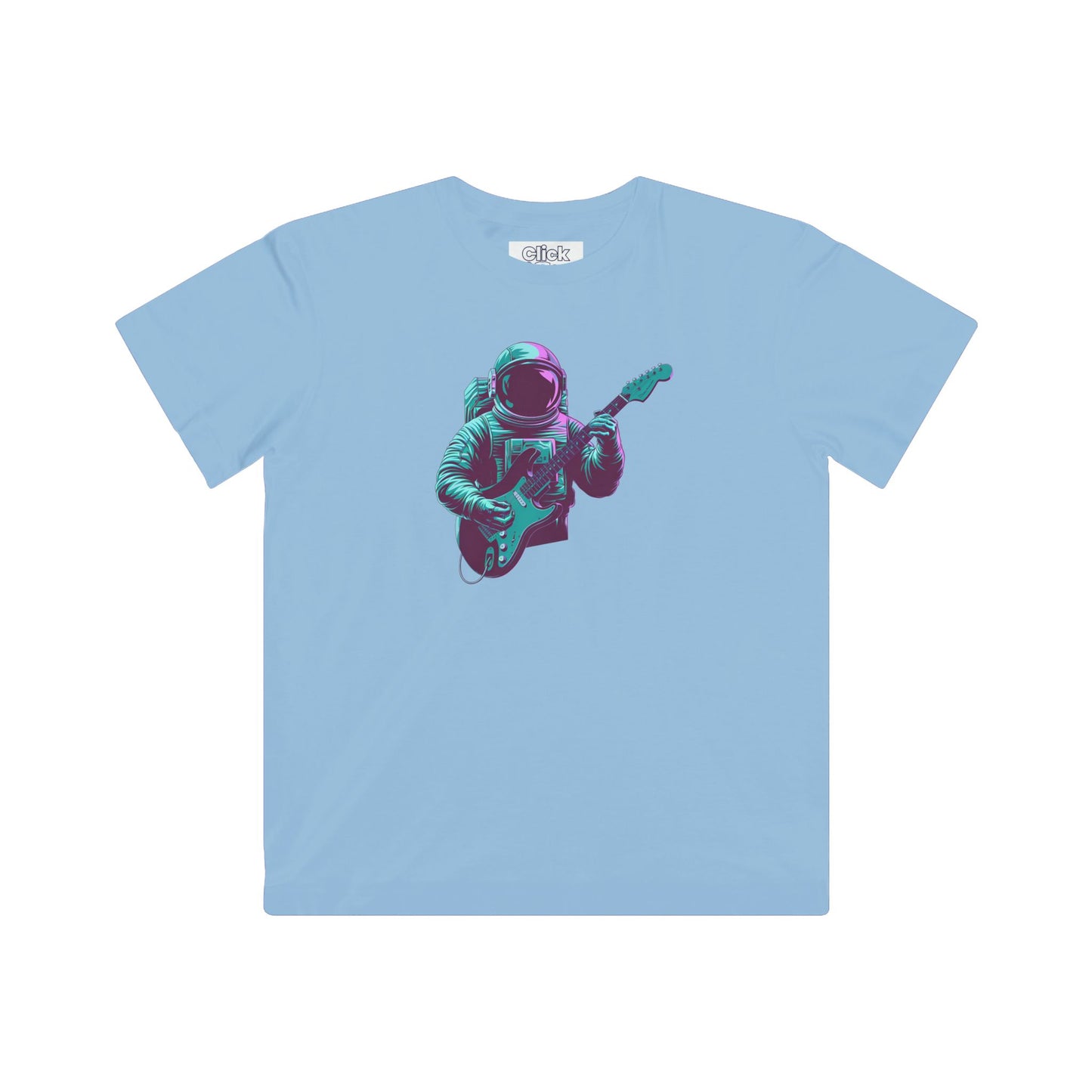 Kids Synthwave T-Shirt - Post-Apocalyptic Retro-Futuristic Astronaut Intensely Playing Electric Guitar - Synthwave Style T-Shirt